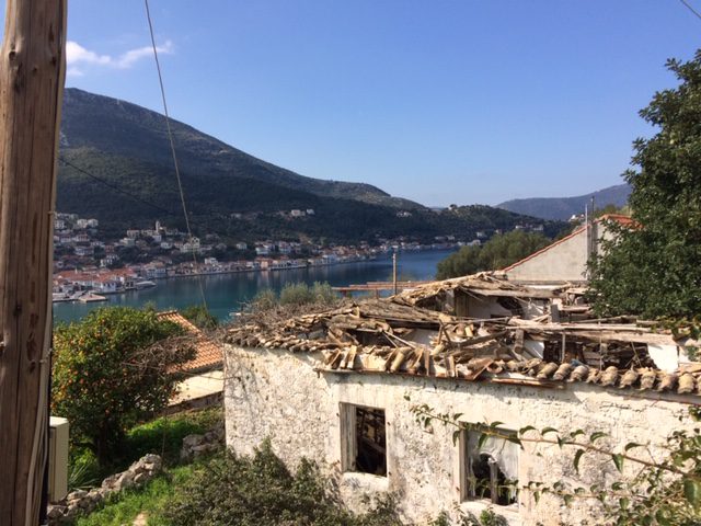 Views from ruin for sale on Ithaca Greece, Vathi