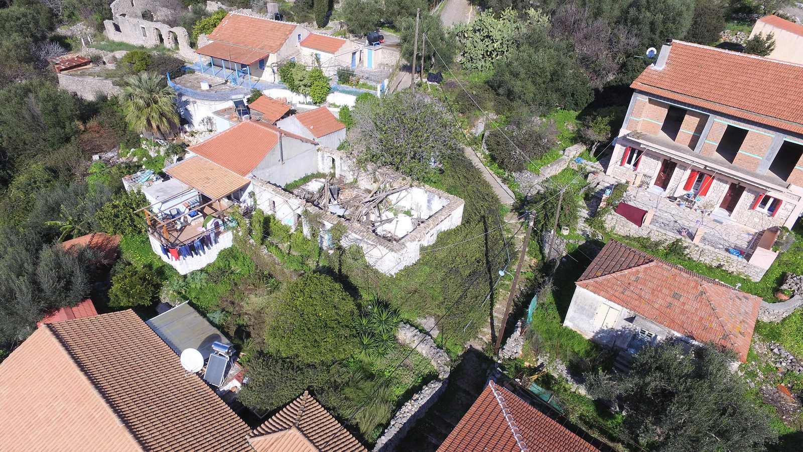 Aerial views of land for sale on Ithaca Greece, Vathi