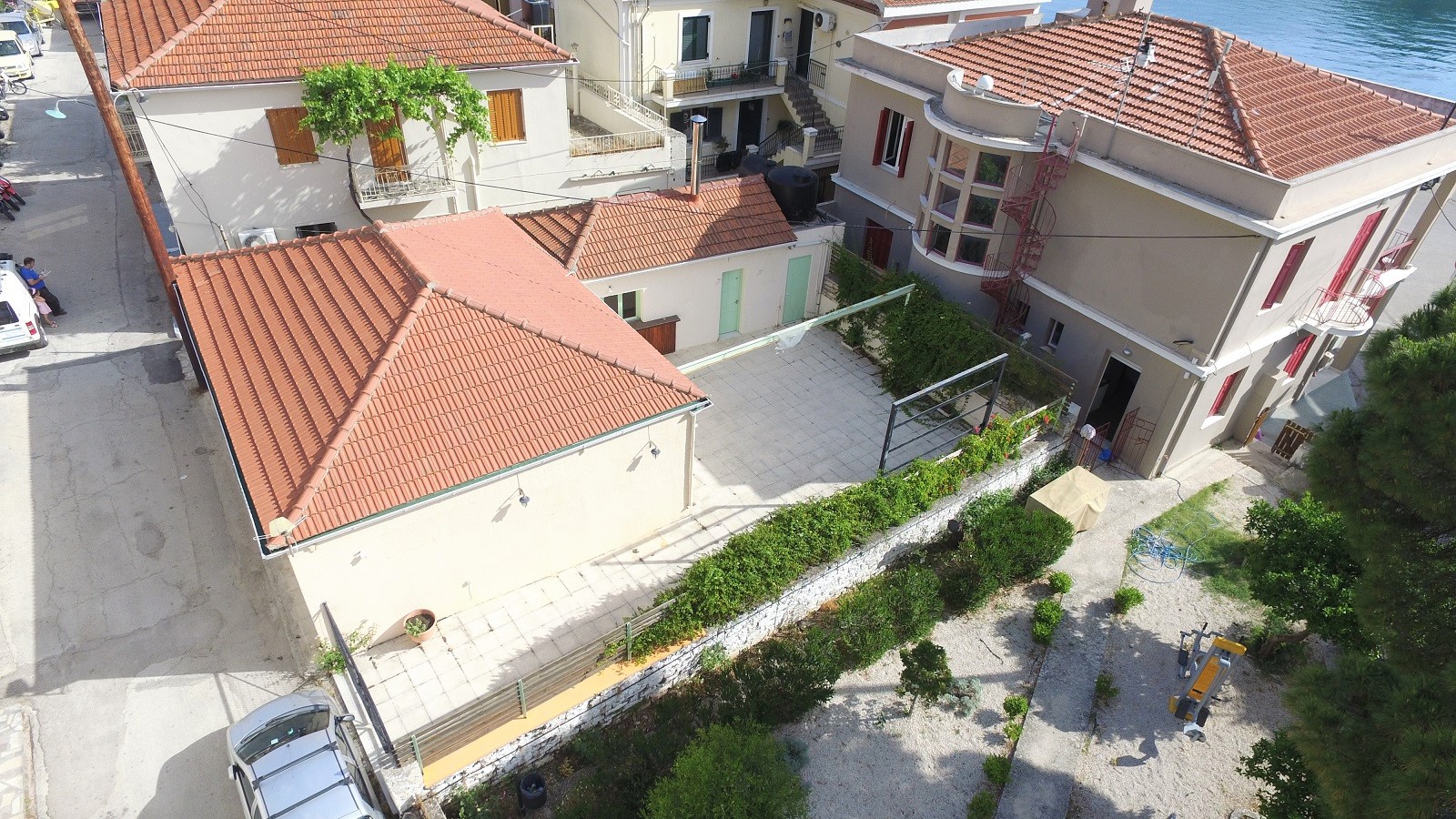 Aerial views of house for sale on Ithaca Greece, Vathi