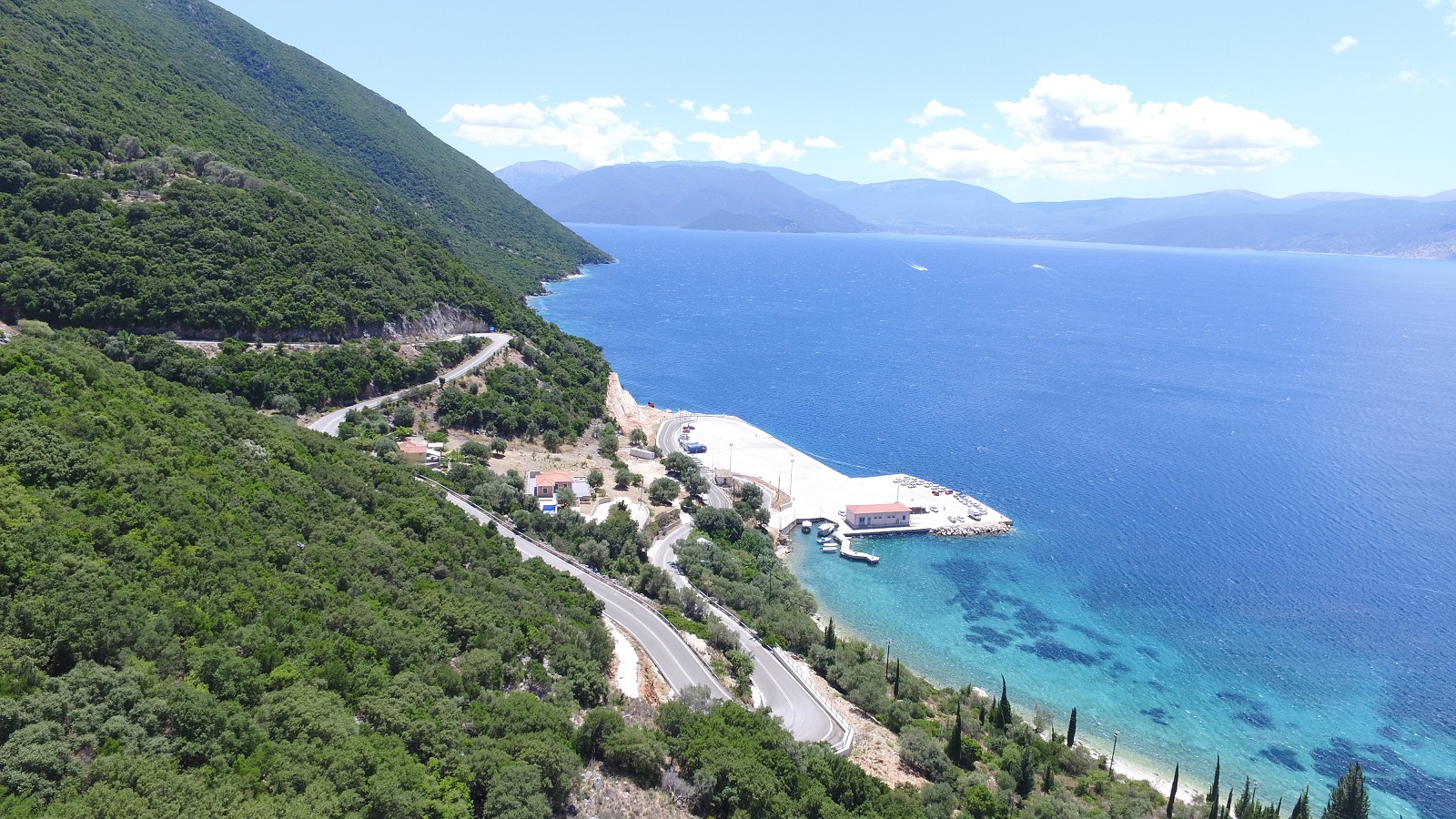 Aerial views of land for sale on Ithaca Greece, Piso Aetos