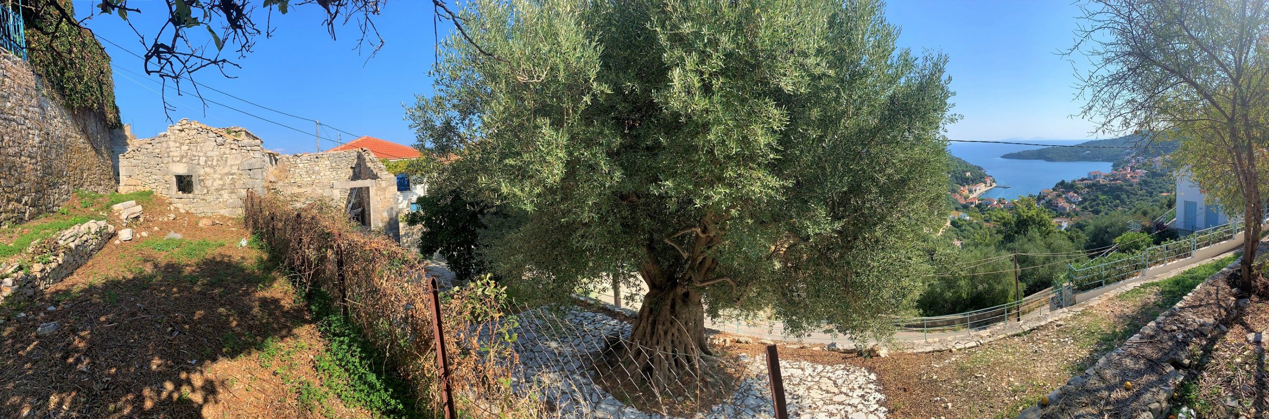 Outdoor area of house for sale on Ithaca Greece, Kioni