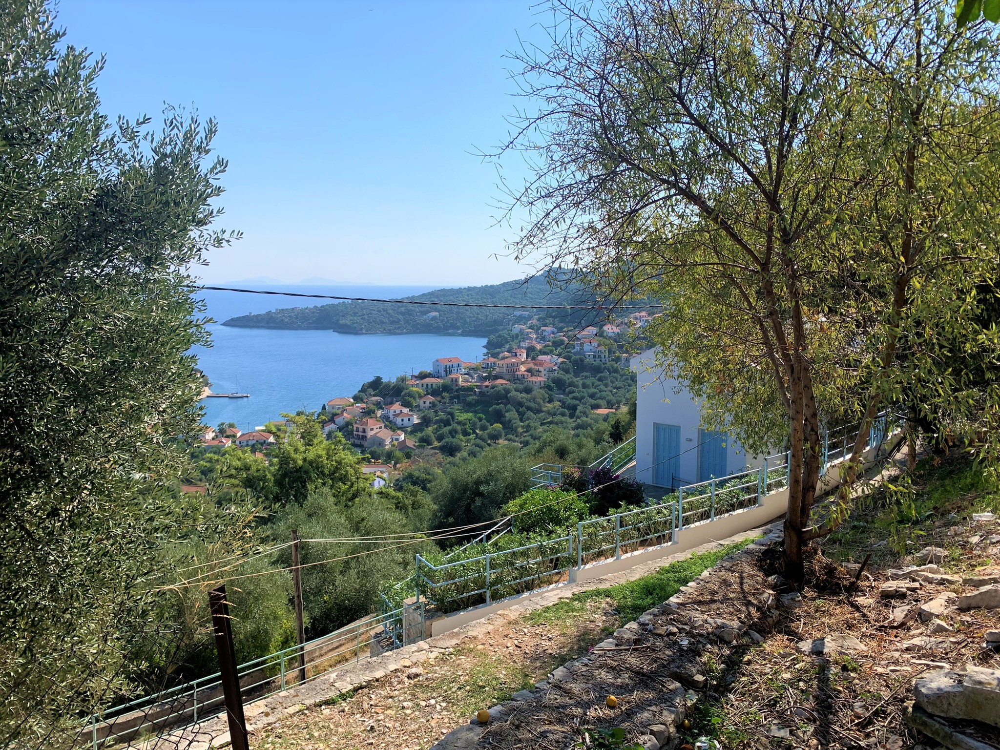 Outdoor area of house for sale on Ithaca Greece, Kioni