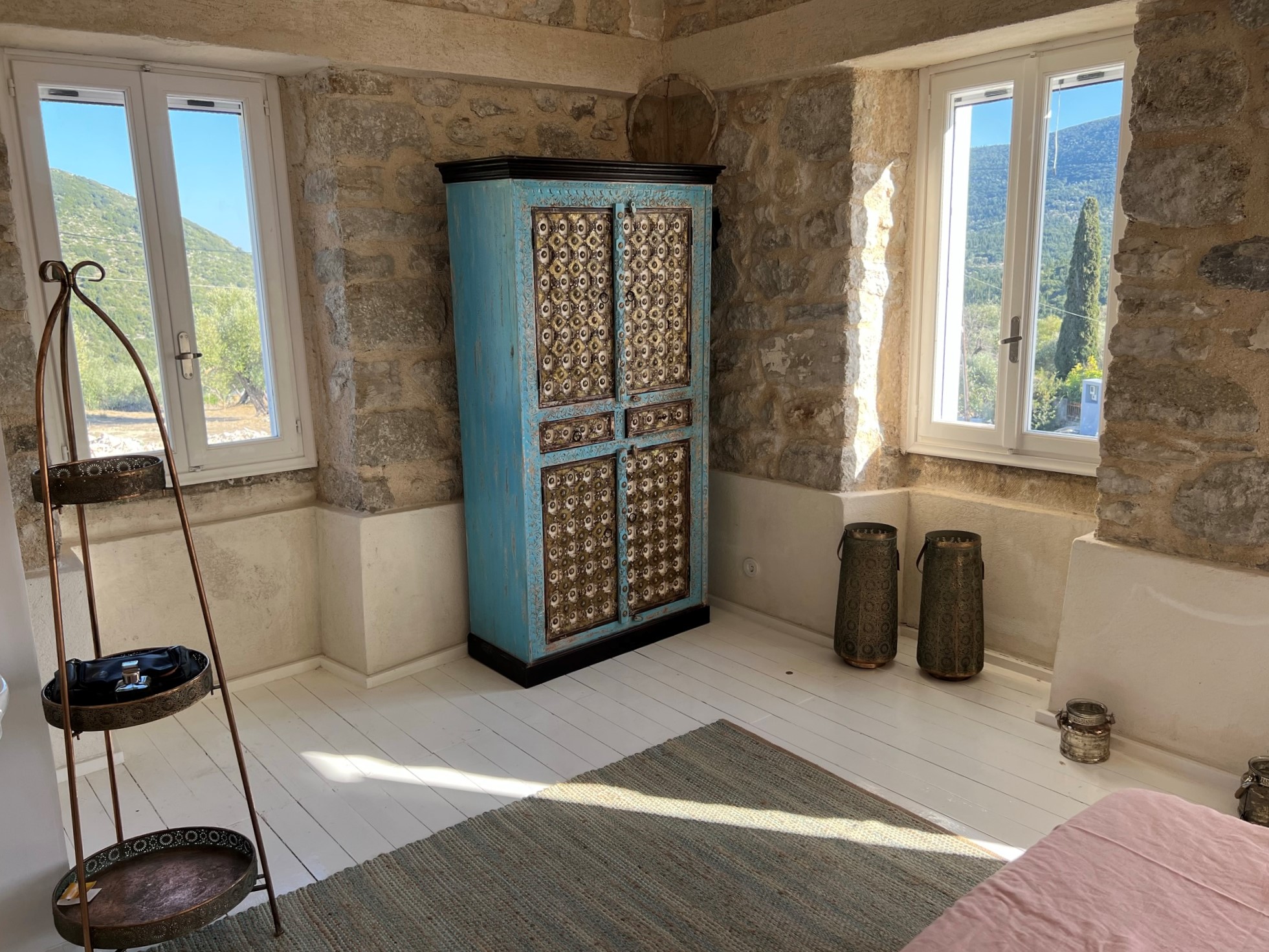 Bedroom of villa for rent on Ithaca Greece, Lahos