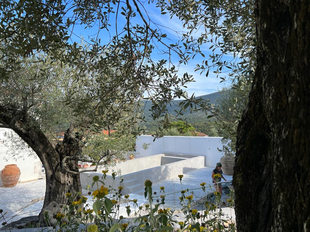 Outside sitting area of villa for rent on Ithaca Greece, Lahos