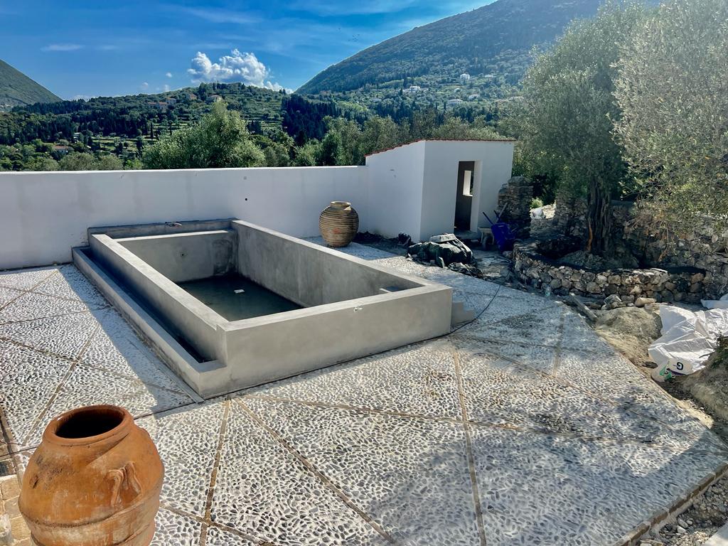 Swimming pool of villa for rent on Ithaca Greece, Lahos