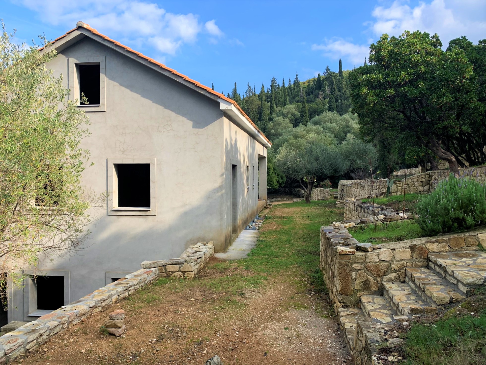 Exterior of house for sale on Ithaca Greece, Vathi