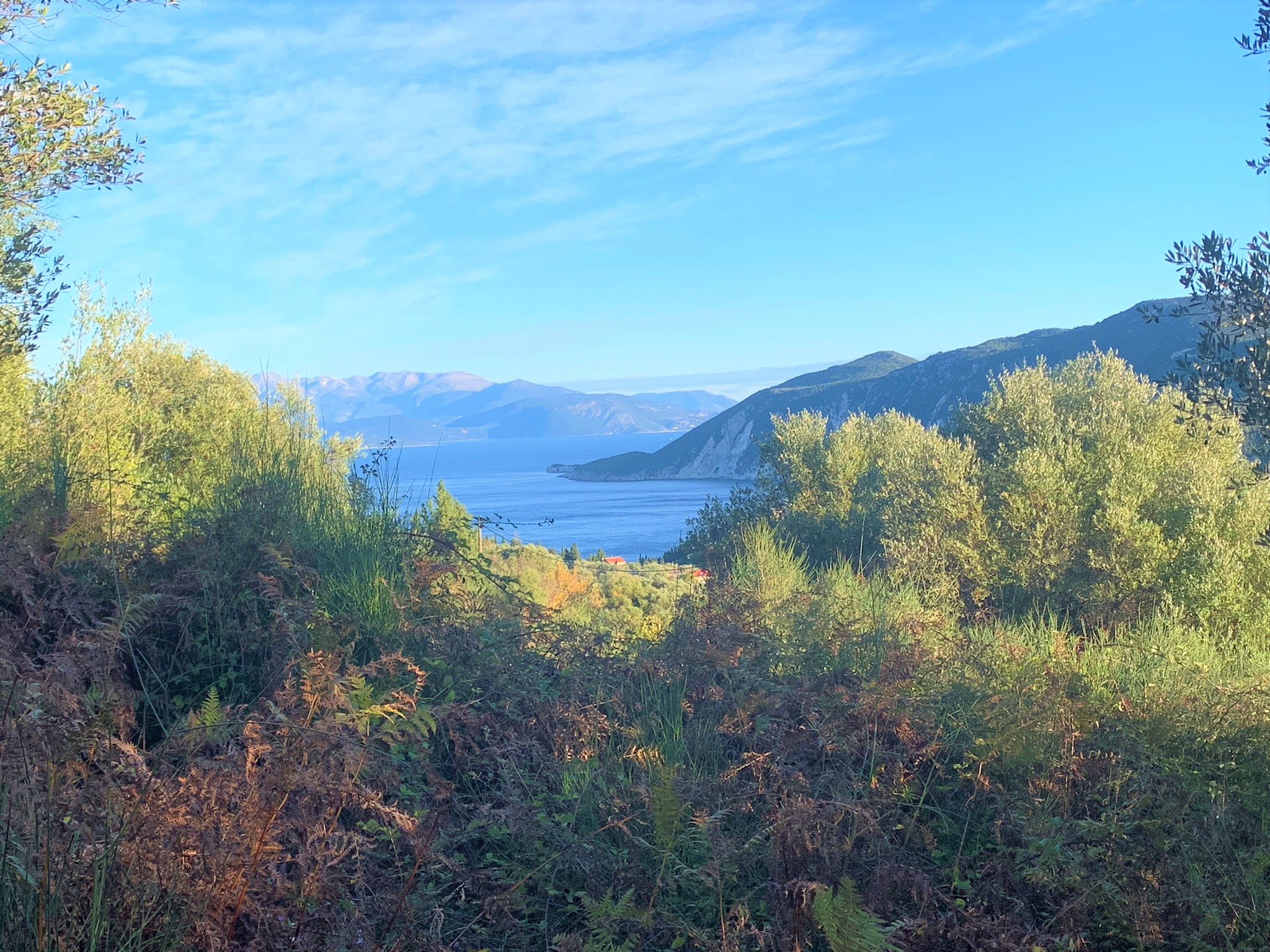 Sea view of land for sale in Ithaca Greece, Platrithyas