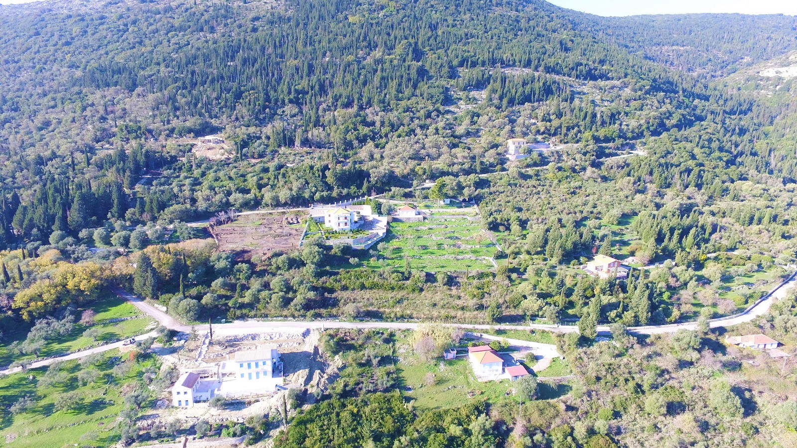 Aerial view of land for sale in Ithaca Greece, Platrithyas