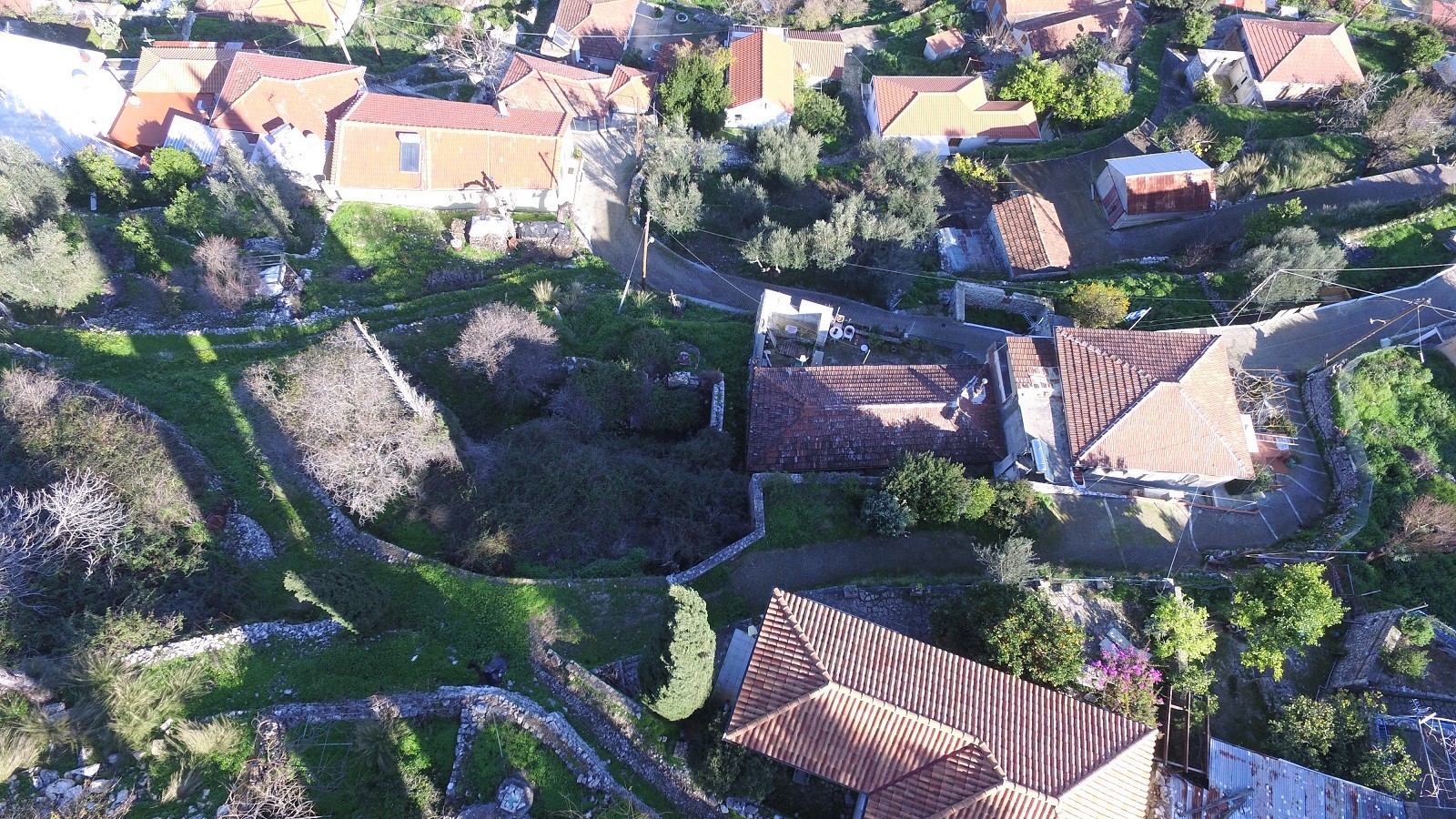 Aerial view of land for sale in Ithaca Greece, Perachori