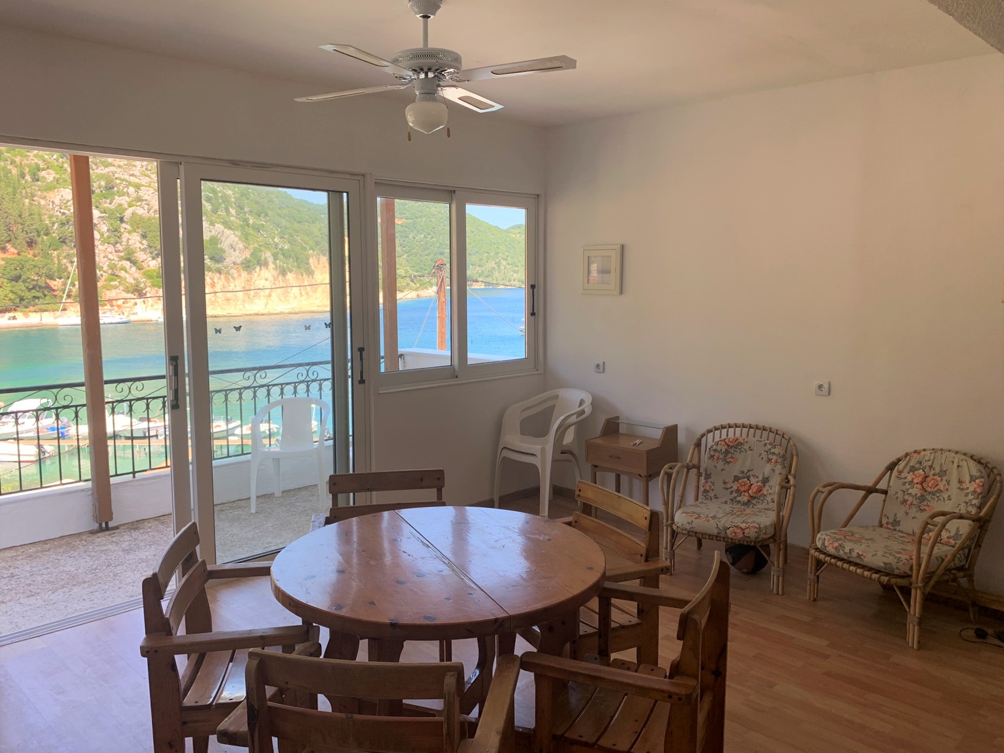 Living room area of house for sale in Ithaca Greece, Frikes