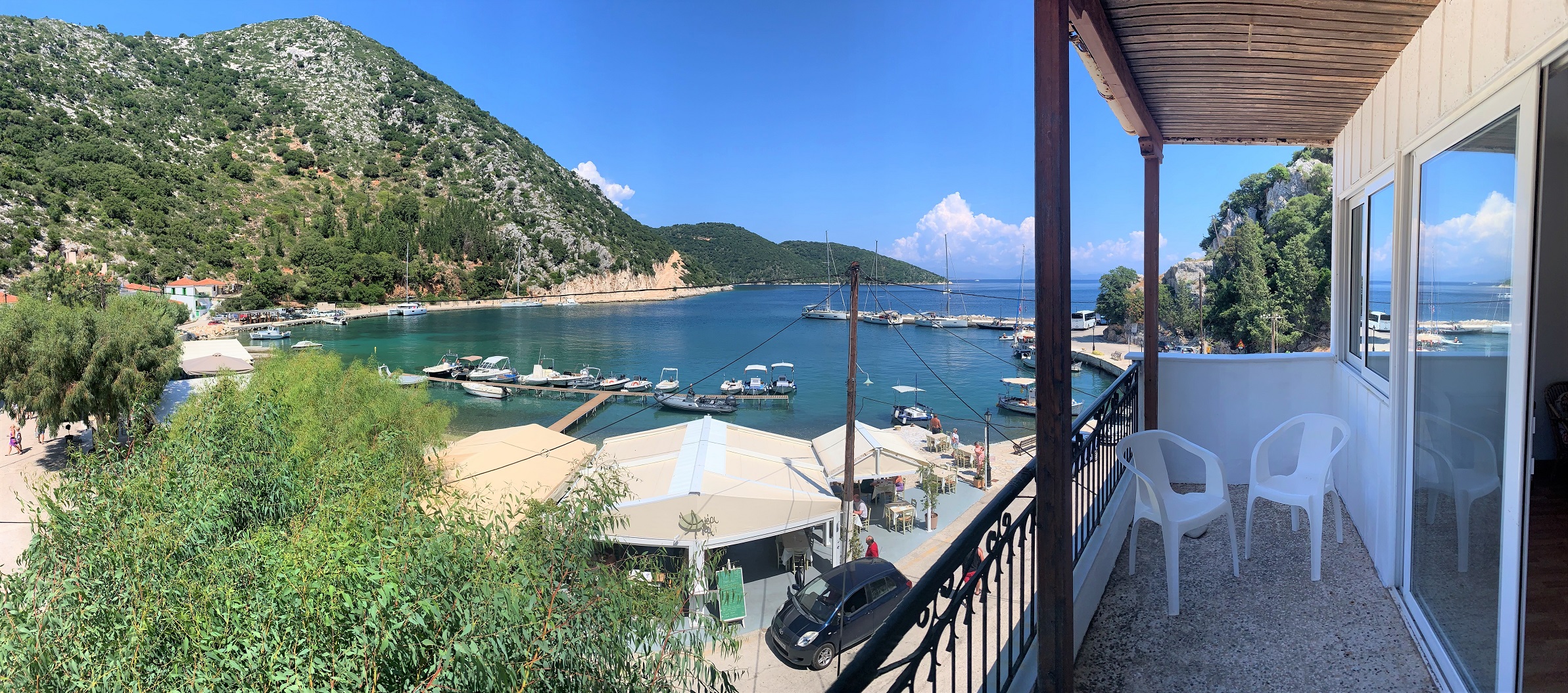 Balcony views from house for sale in Ithaca Greece, Frikes