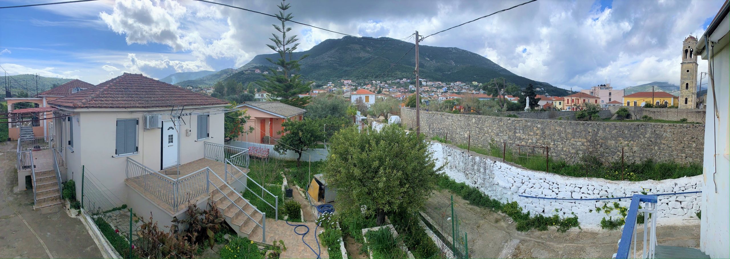 Panoramic pic of house for sale on Ithaca Greece Vathi
