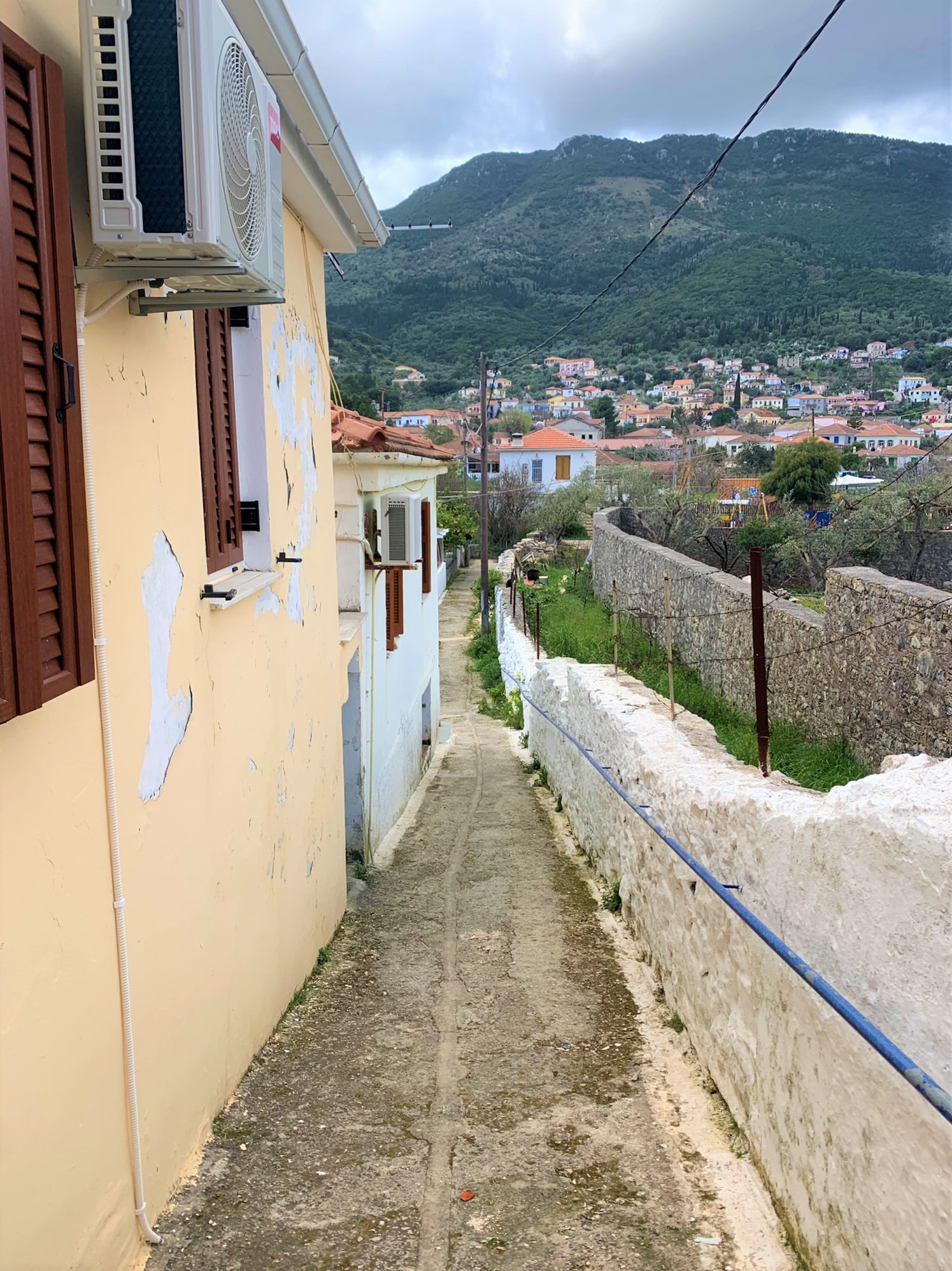 Side exterior of house for sale on Ithaca Greece, Vathi