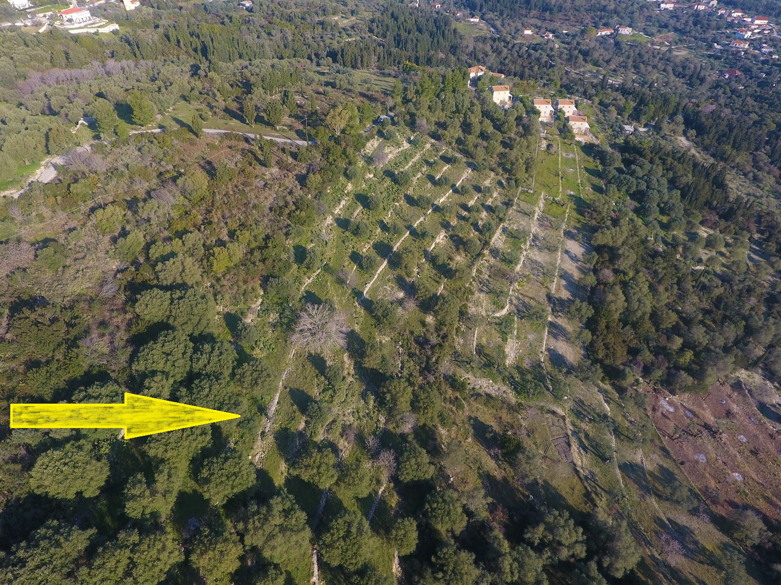 Aerial views of land for sale on Ithaca Greece, Pilikata
