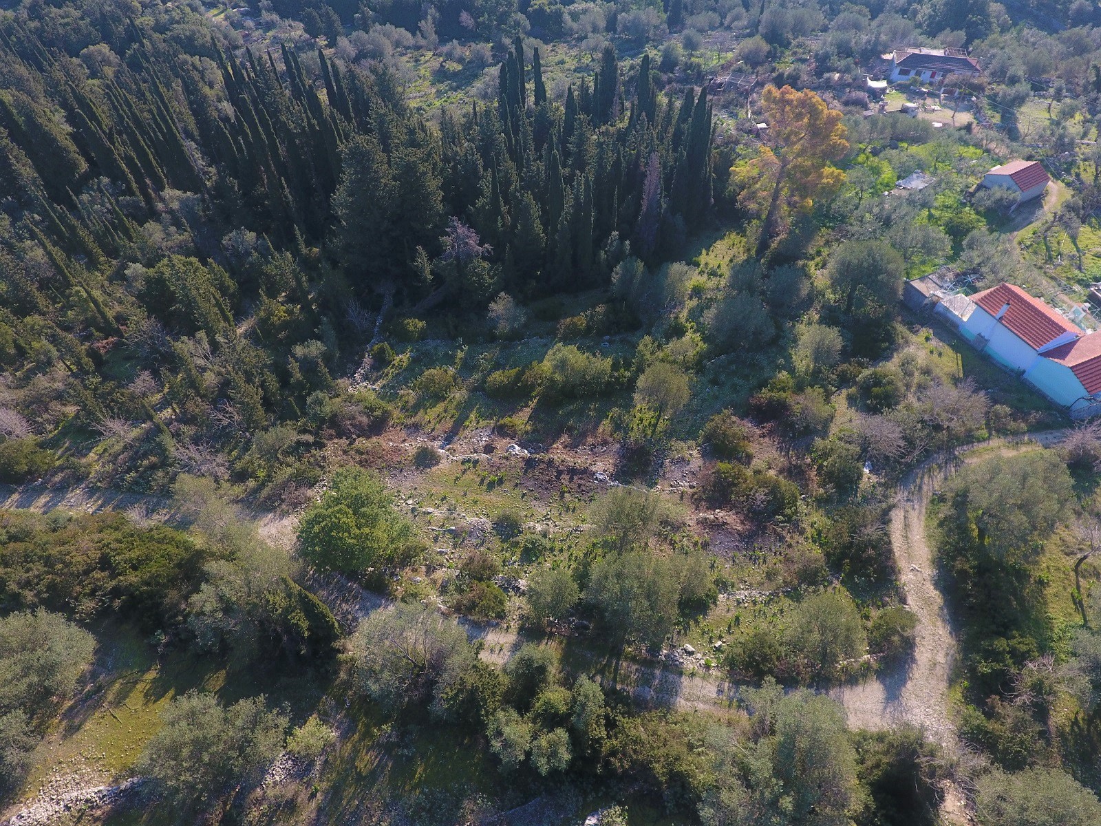 Aerial views of land for sale on Ithaca Greece, Stavros