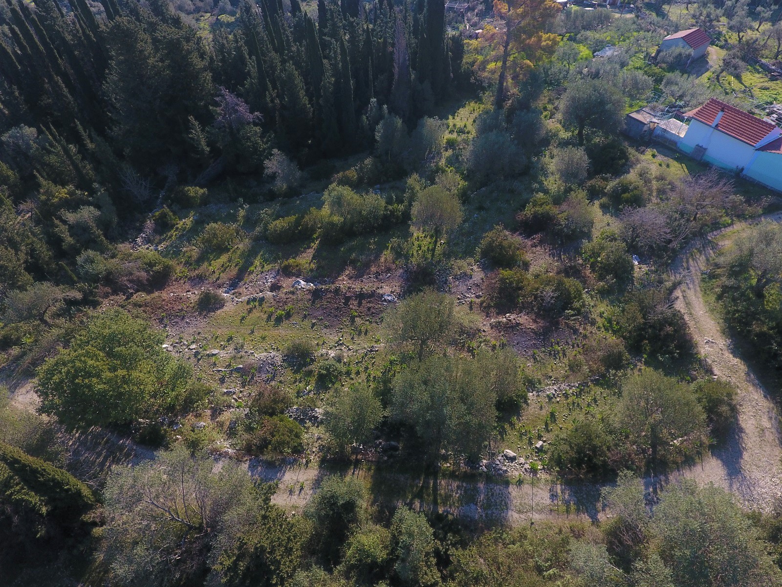 Aerial views of land for sale on Ithaca Greece, Stavros