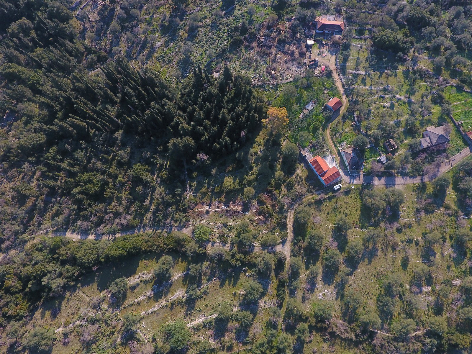 Aerial views of land for sale on Ithaca Greece, Stavros