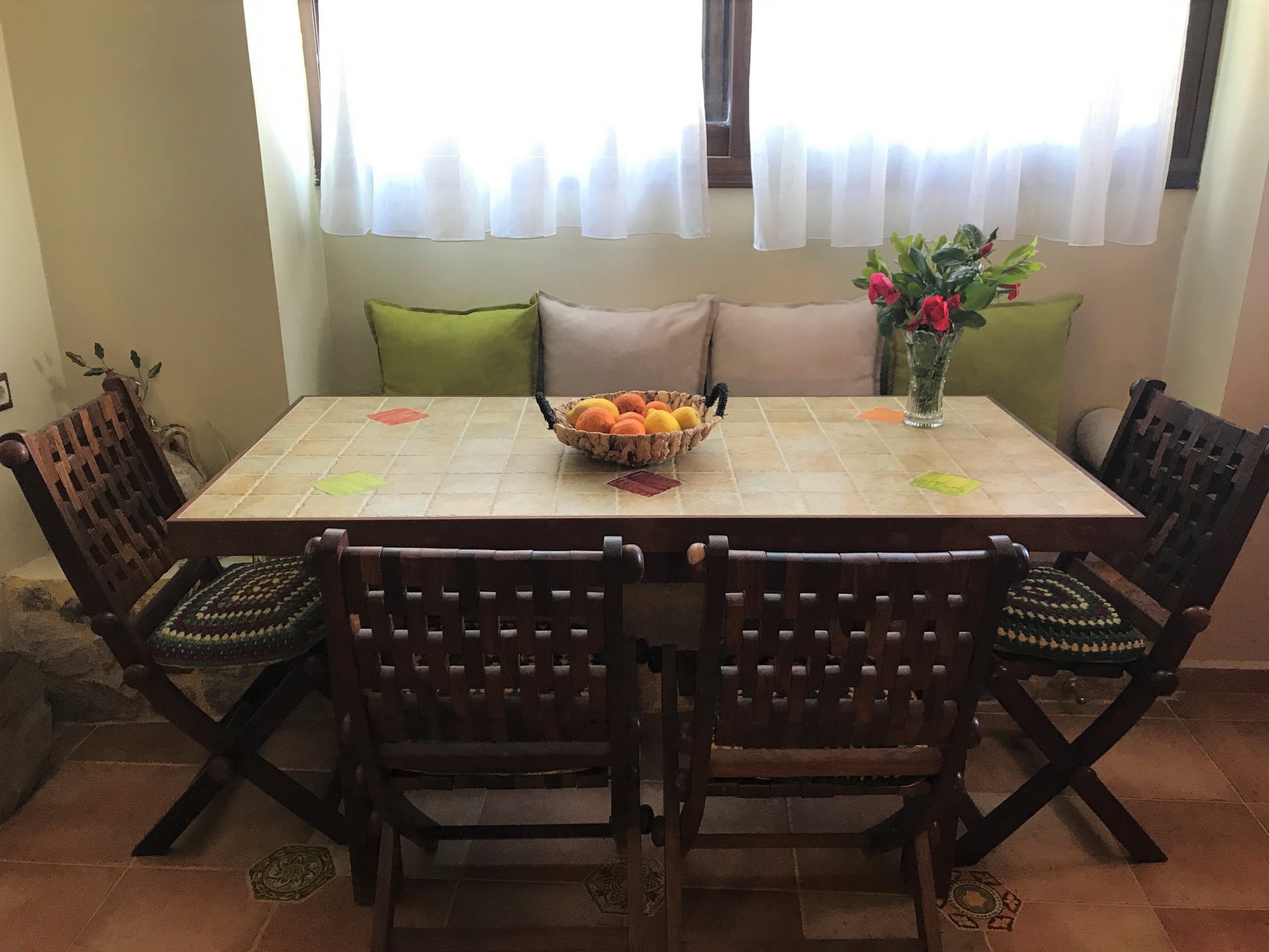Living room of house for rent on Ithaca Greece, Anoghi