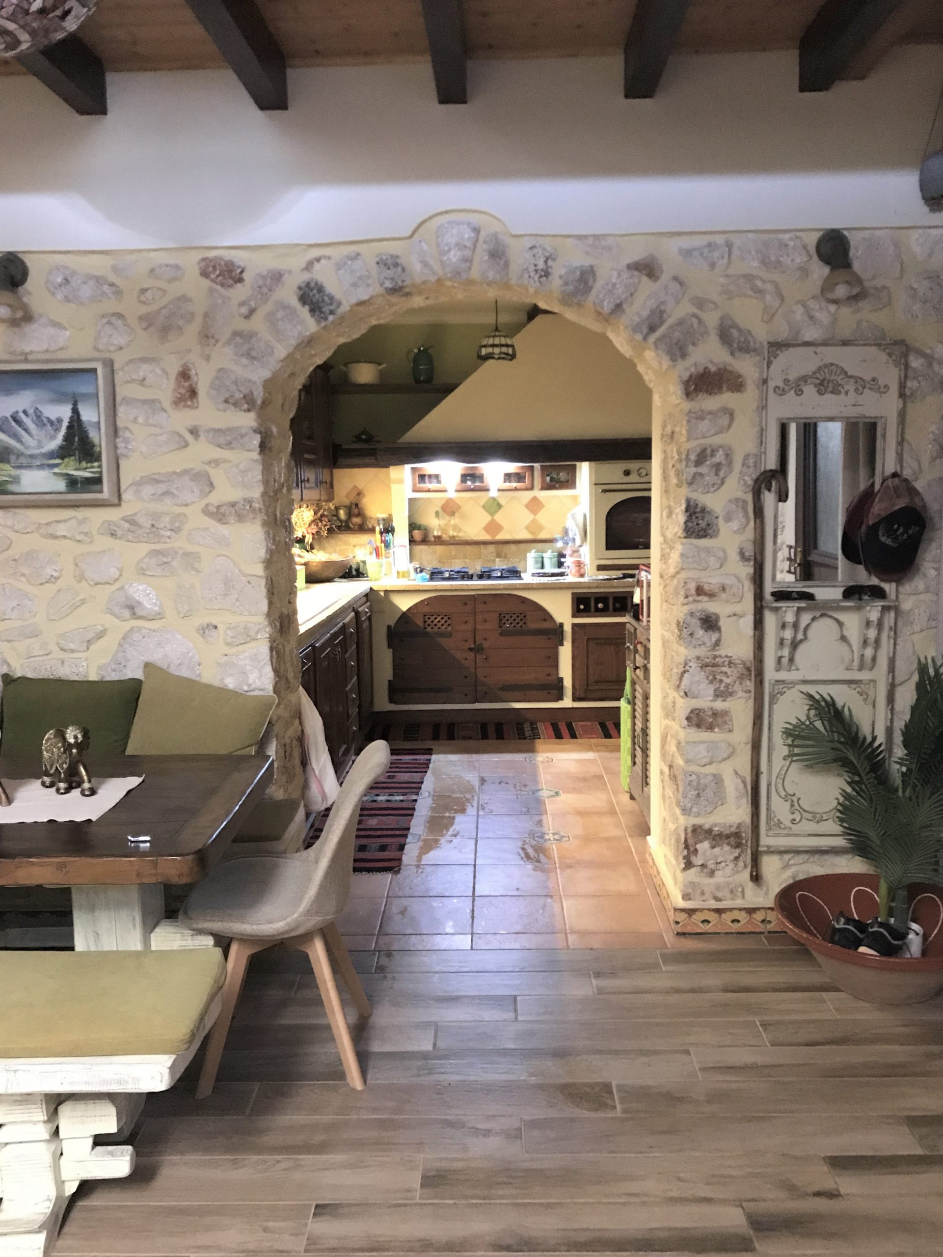 Living room of house for rent on Ithaca Greece, Anoghi