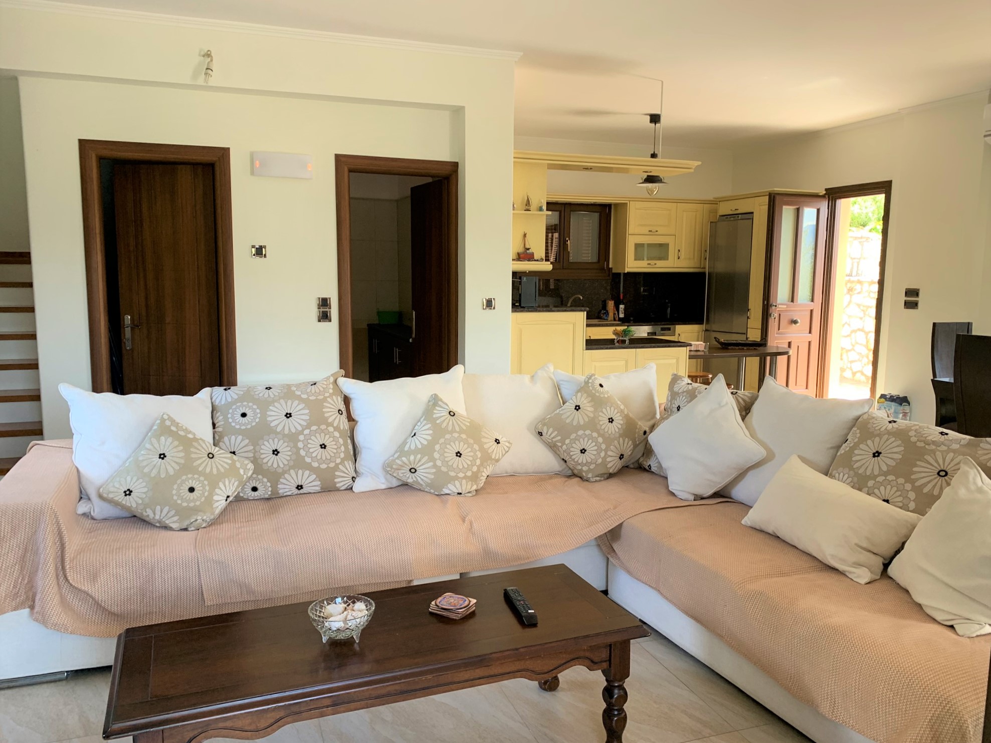 Living room of house for rent on Ithaca Greece, Stavros
