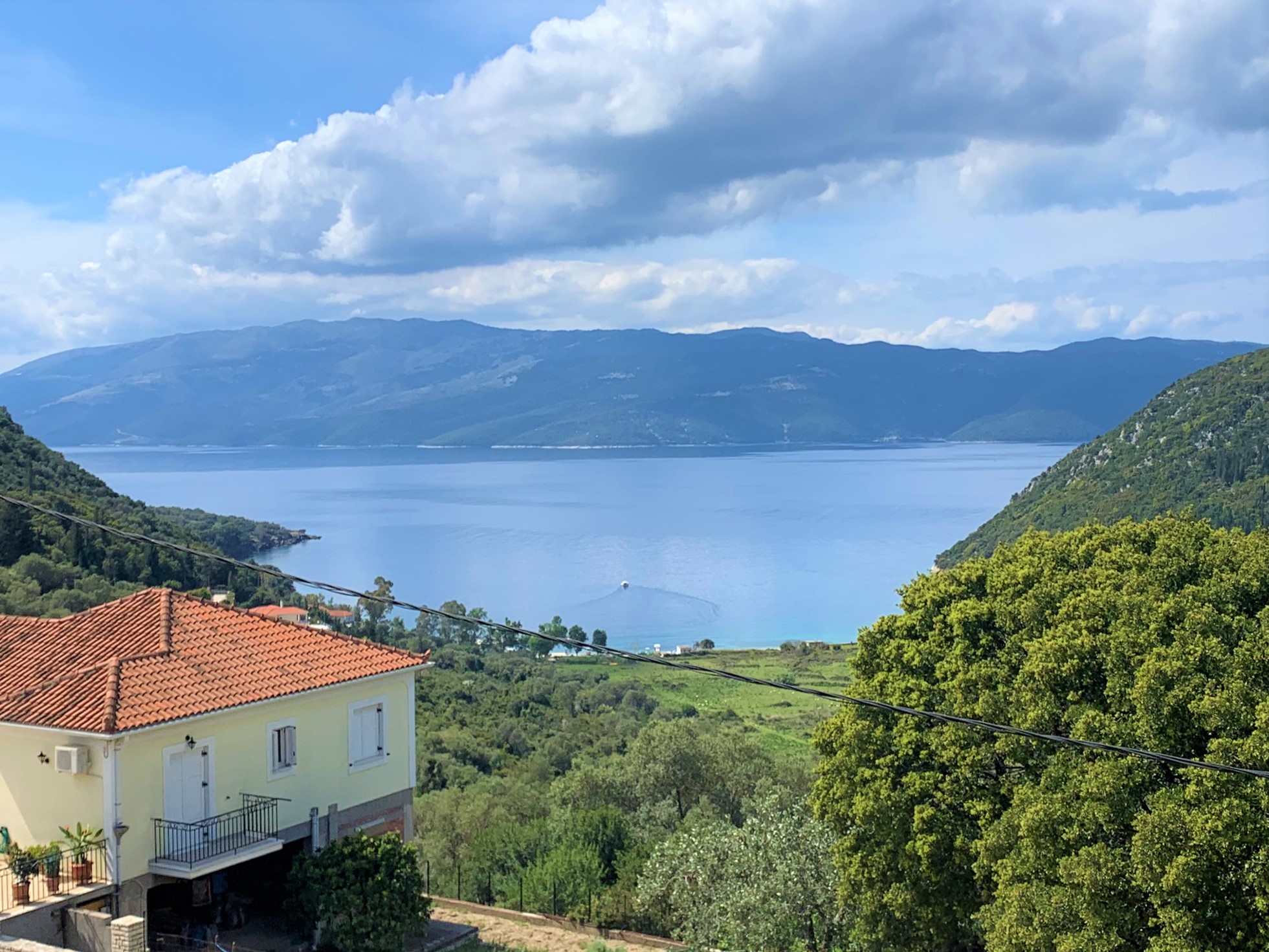 Balcony views of house for rent on Ithaca Greece, Stavros