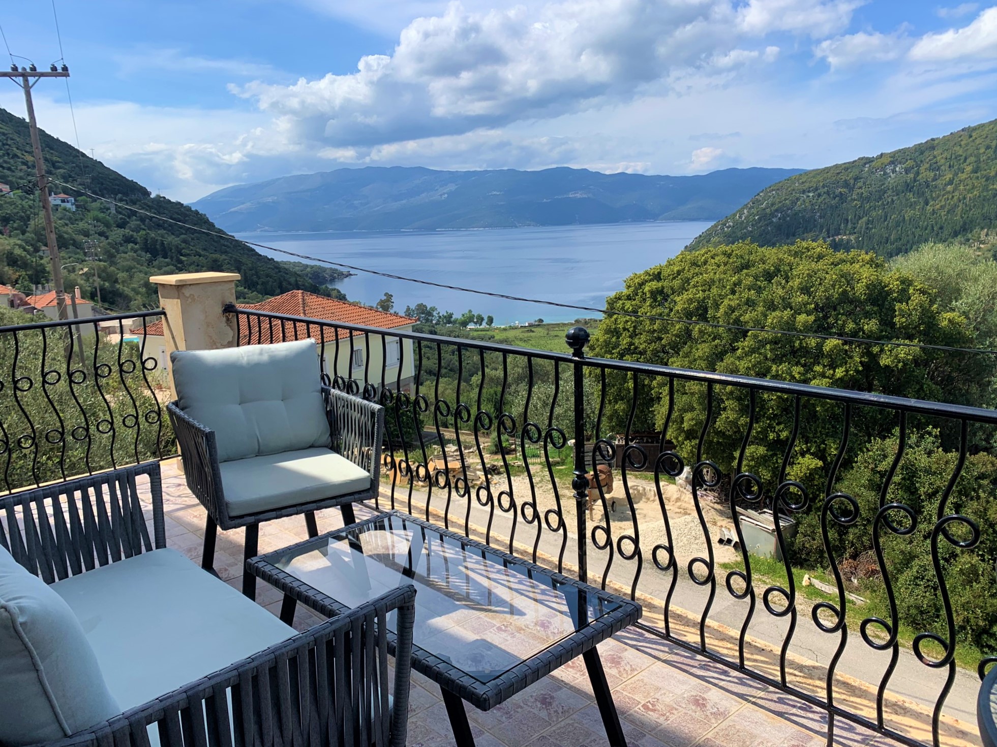 Βalcony views of house for rent on Ithaca Greece, Stavros