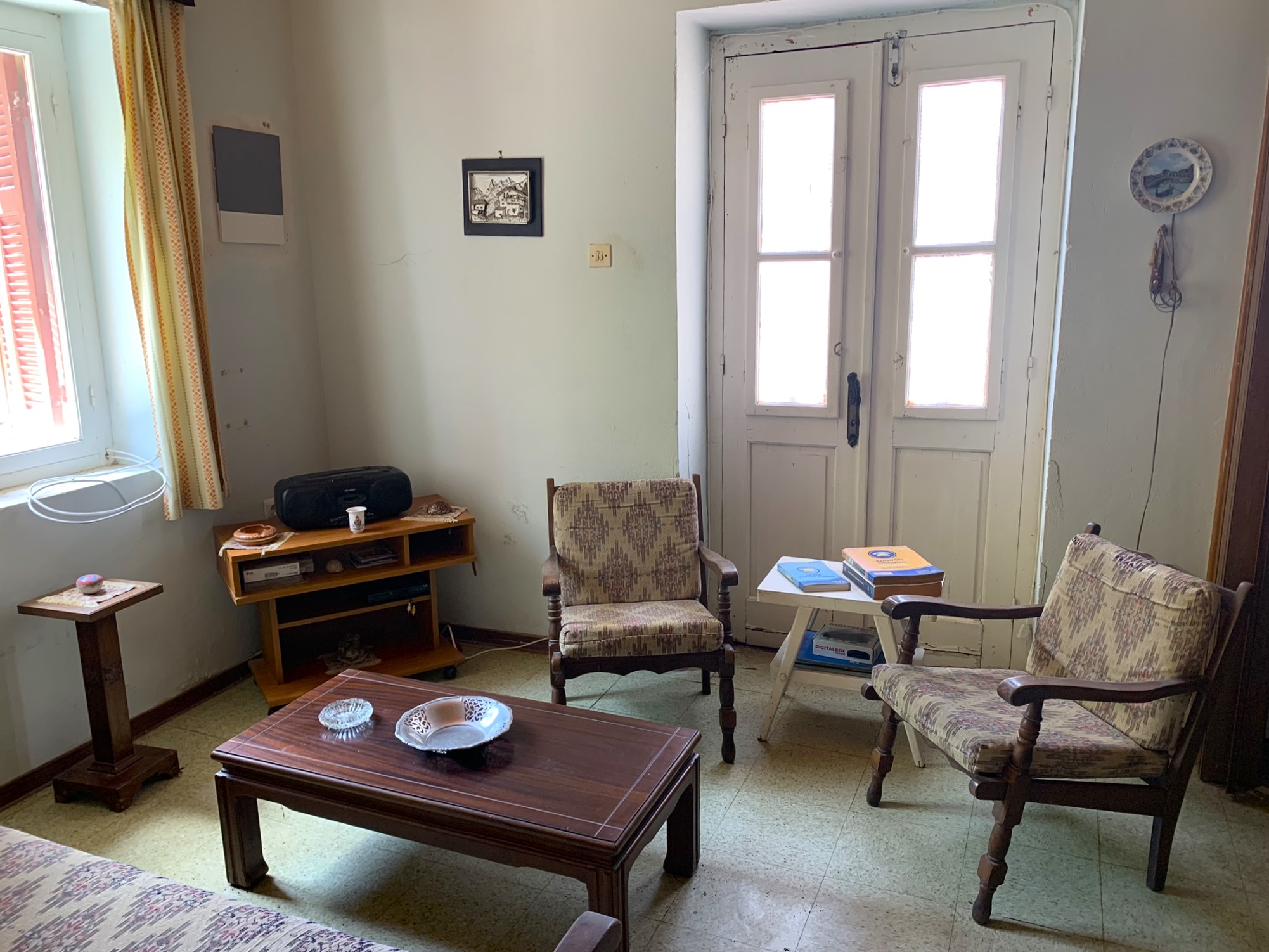 Living room of house for sale on Ithaca Greece, Frikes
