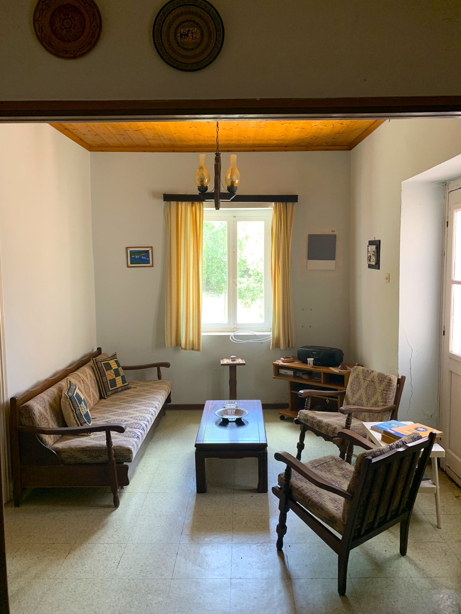 Living room of house for sale on Ithaca Greece, Frikes