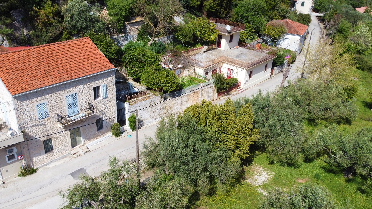 Aerial view of house for sale Ithaca Greece, Frikes