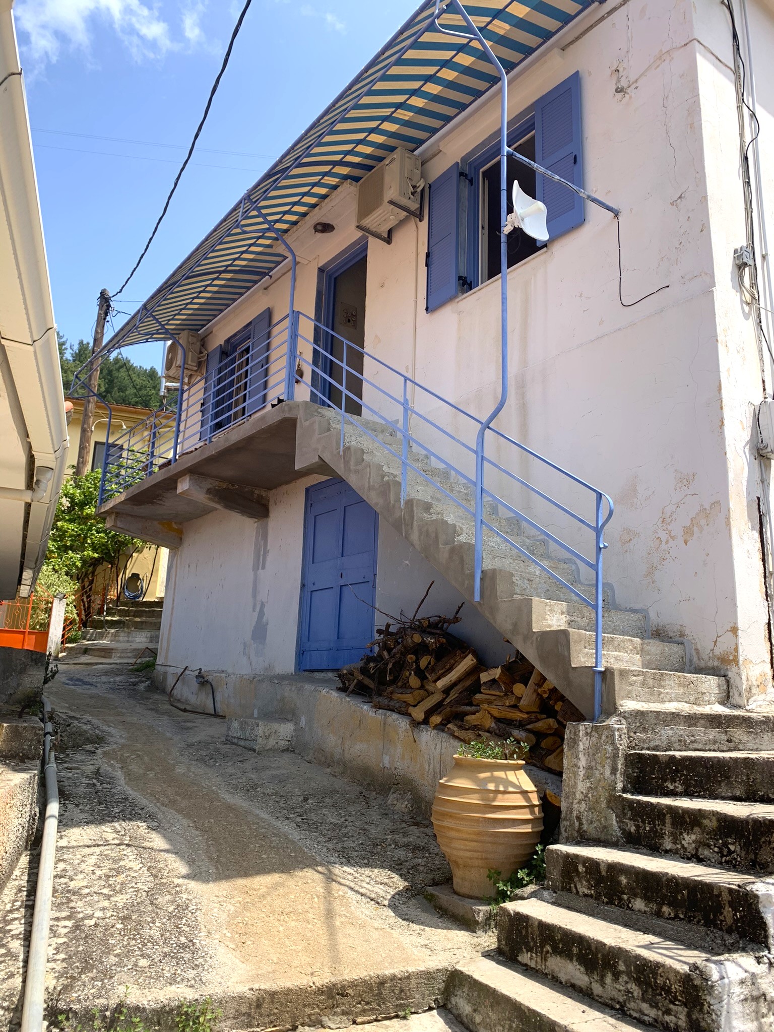 Outdoor area of house for sale on Ithaca Greece, Vathi