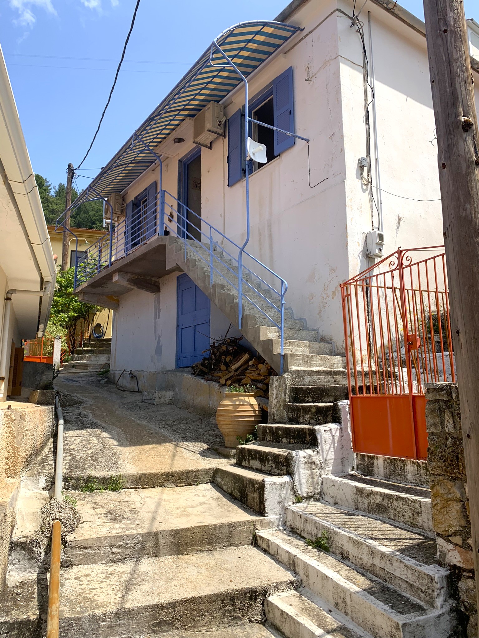 Outdoor area of house for sale on Ithaca Greece, Vathi