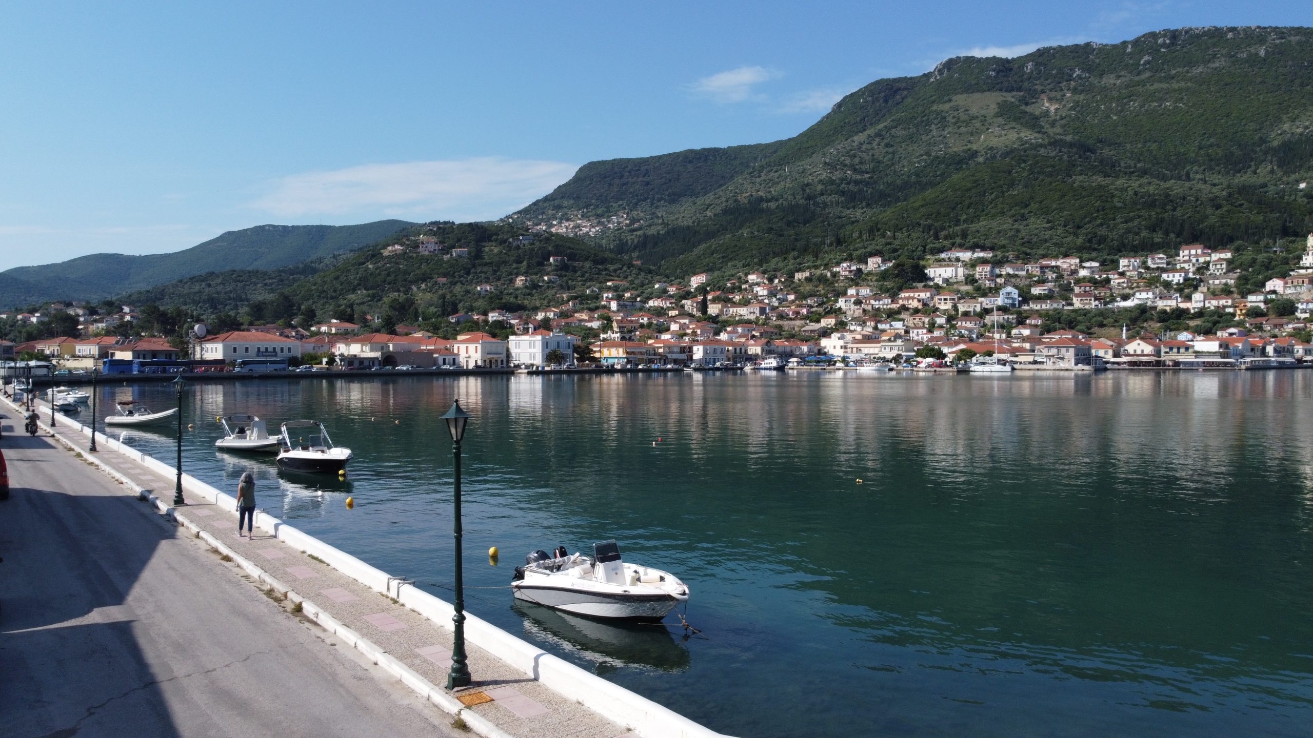 Aerial views of house for sale on Ithaca Greece, Vathi