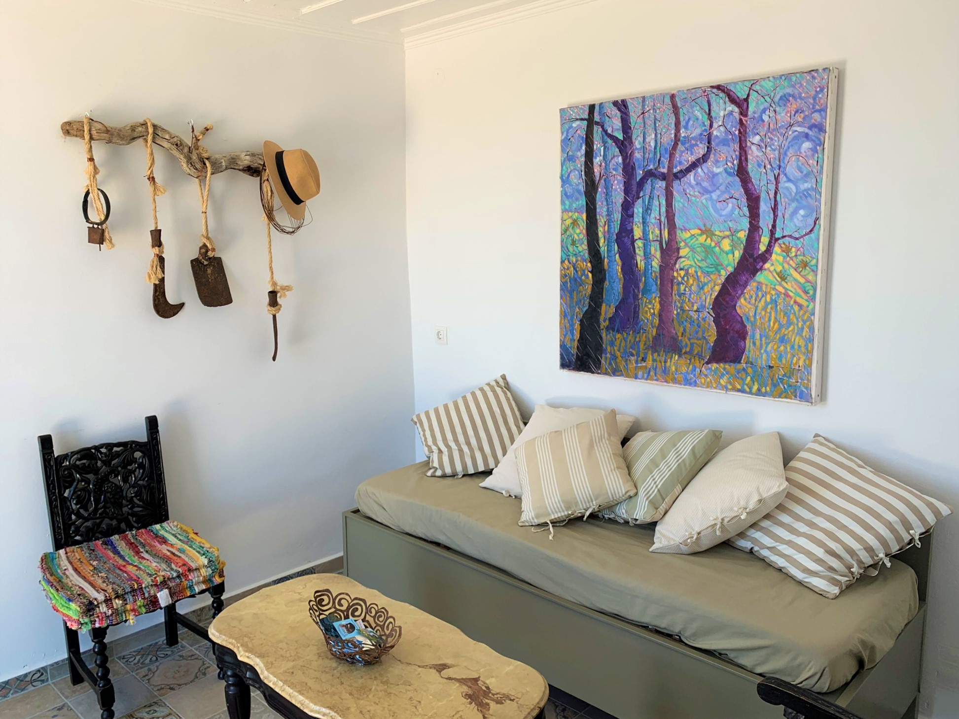 Living room of house for sale on Ithaca Greece, Perachori