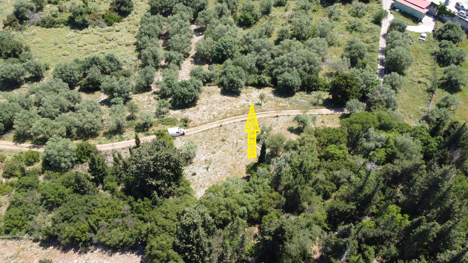 Aerial views of plot for sale on Ithaca Greece, Frikes