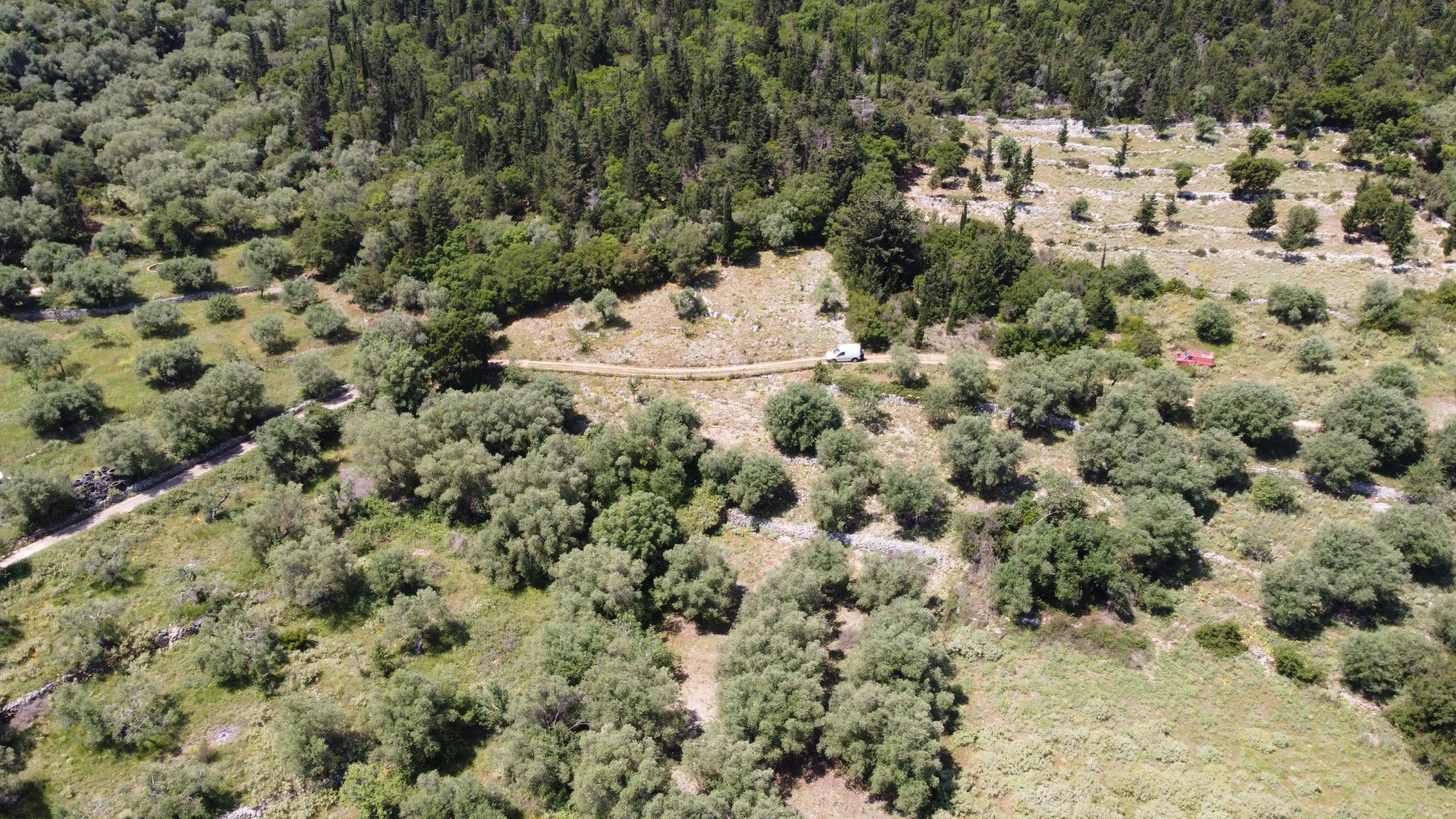 Aerial views of plot for sale on Ithaca Greece, Frikes