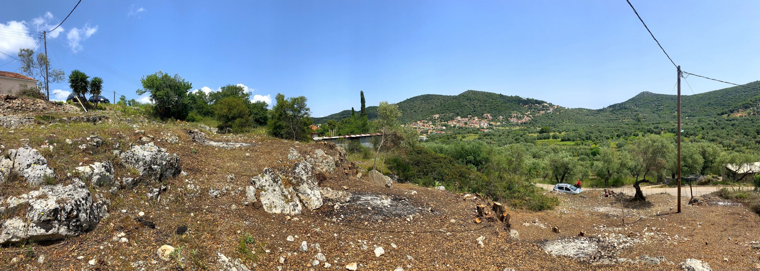 Landscape and terrain of land for sale on Ithaca Greece, Vathi