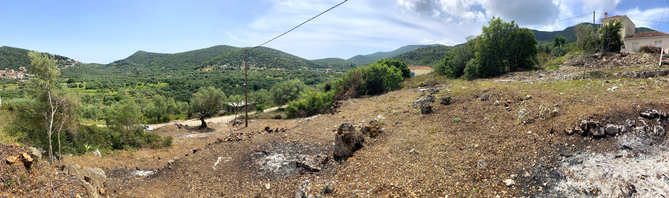 Landscape and terrain of land for sale on Ithaca Greece, Vathi