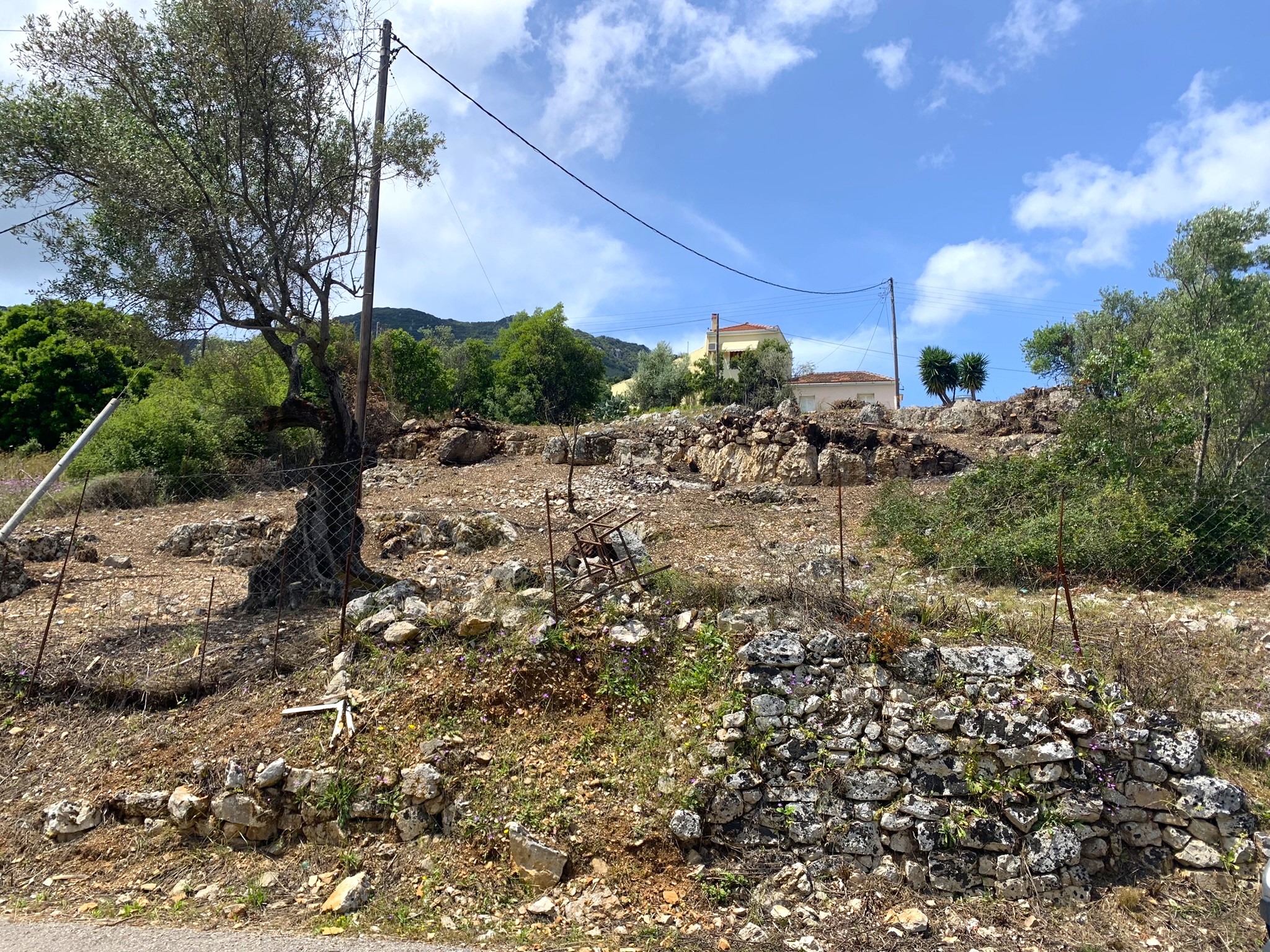 Landscape and terrain of land for sale on Ithaca Greece, Vathi