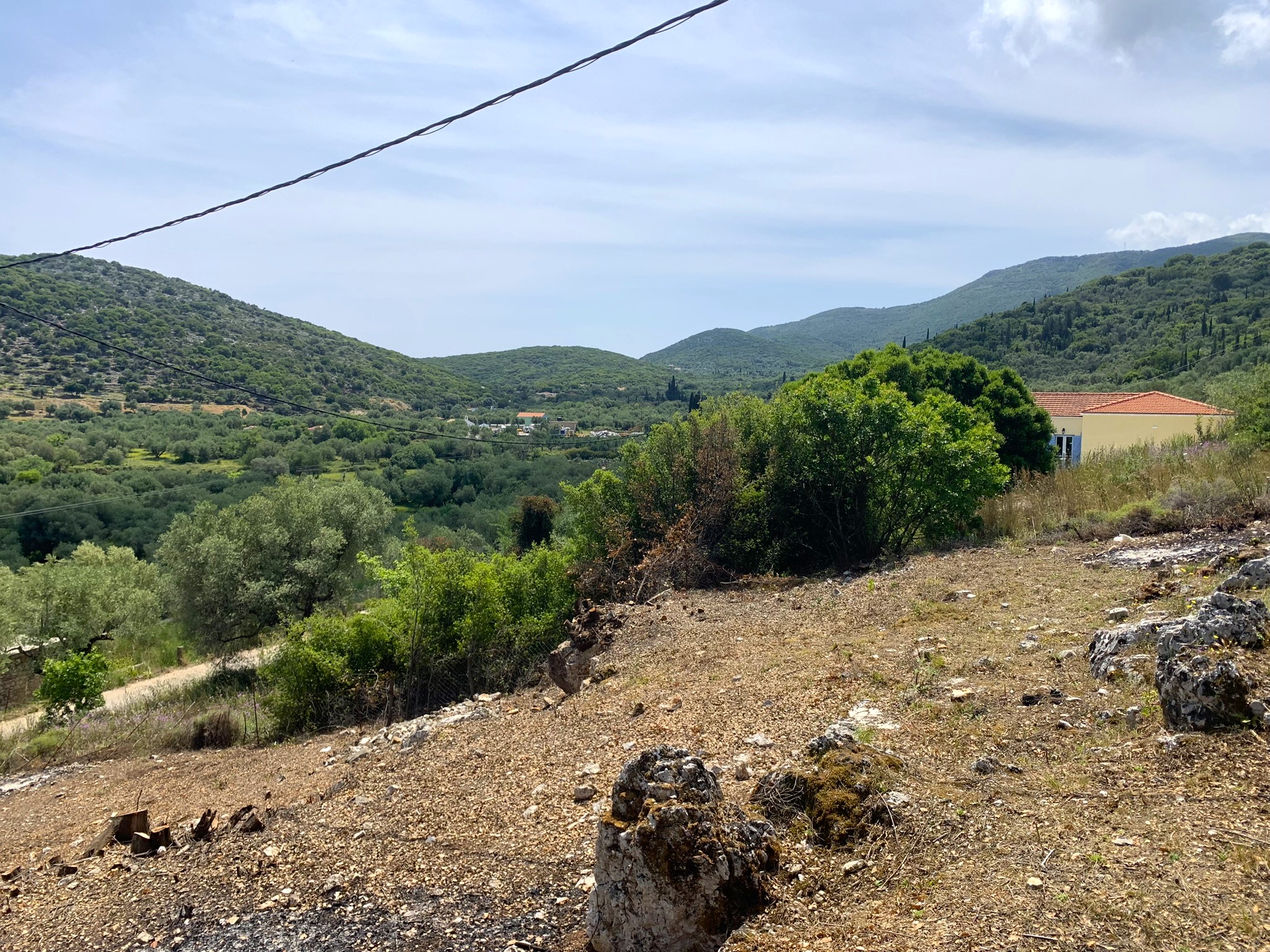 Landscape and terrain of land for sale on Ithaca Greece, Vathi