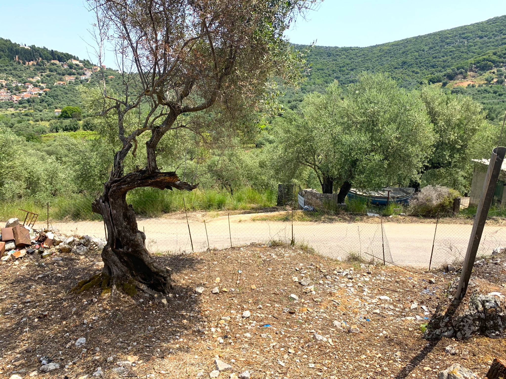 Landscape and terrain of land for sale on Ithaca Greece, Vathi