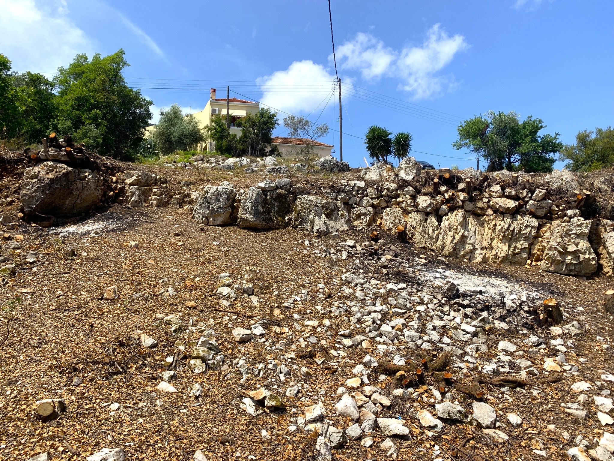 Landscape and terrain of land for sale on Ithaca Greece, Vathi