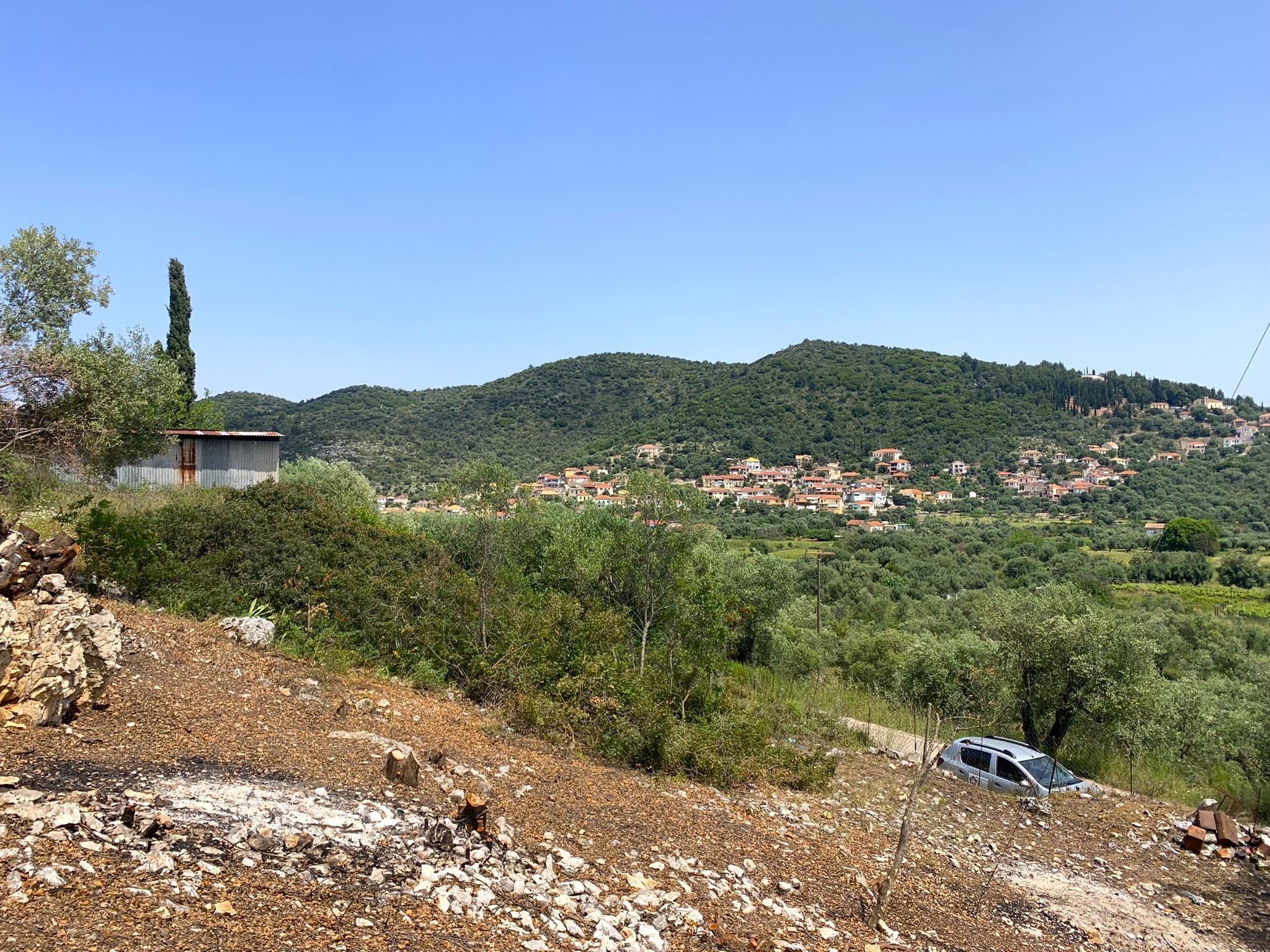 Landscape and terrain of land for sale on Ithaca Greece, Vathi