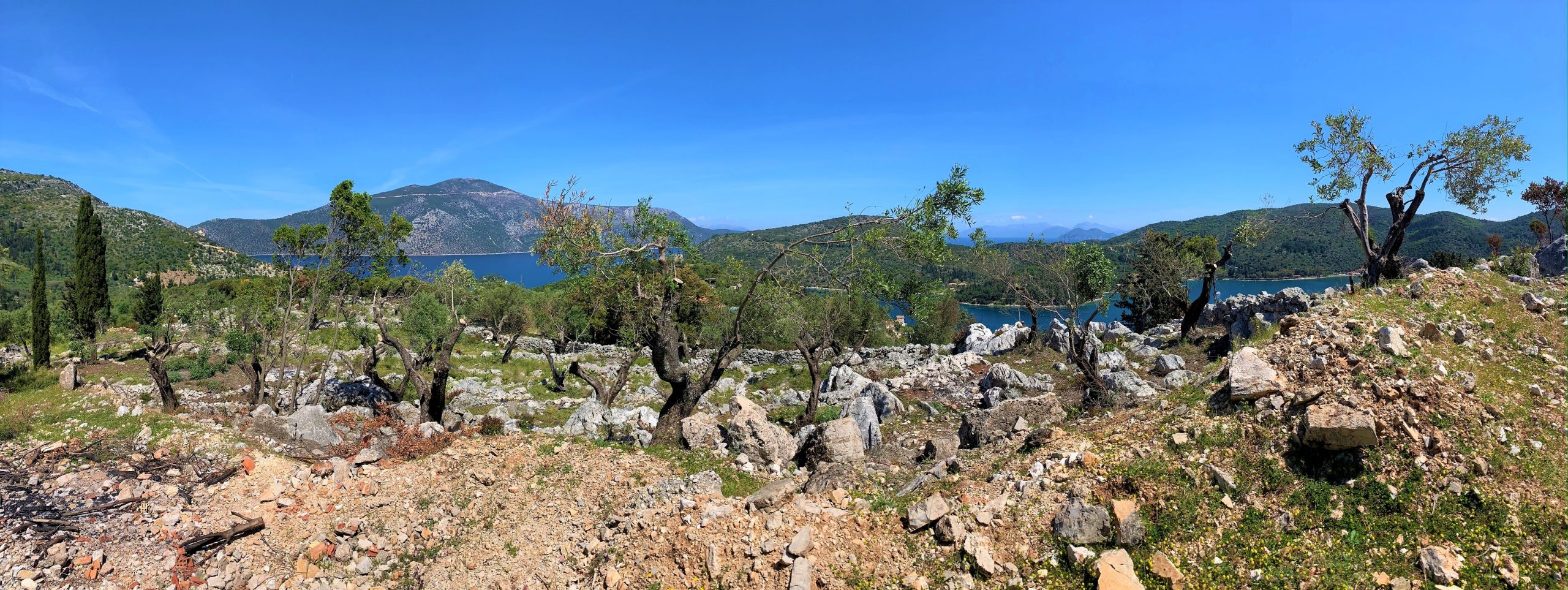 Views from land for sale on Ithaca Greece, Vathi