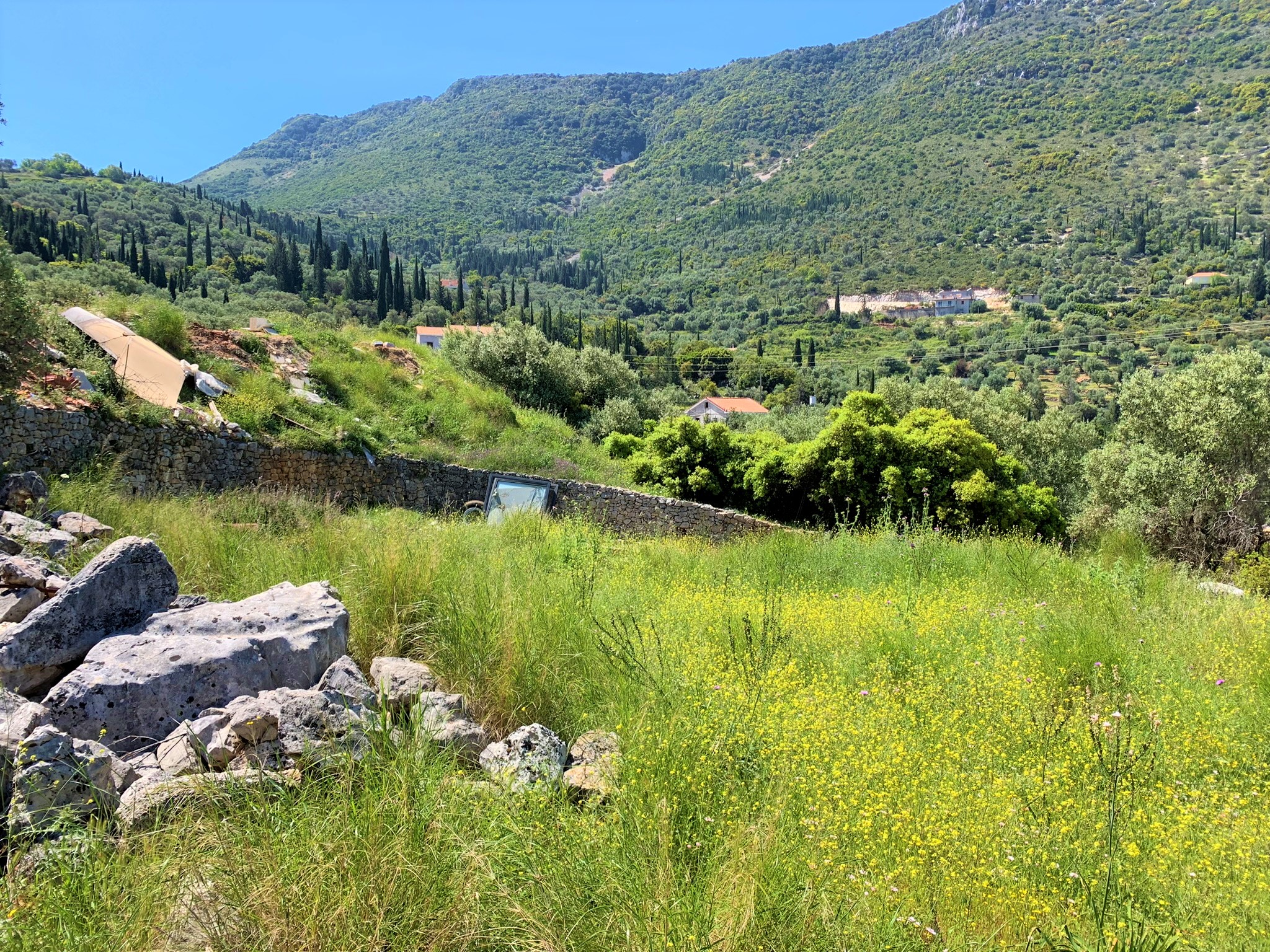 Terrain and landscape of land for sale on Ithaca Greece, Vathi