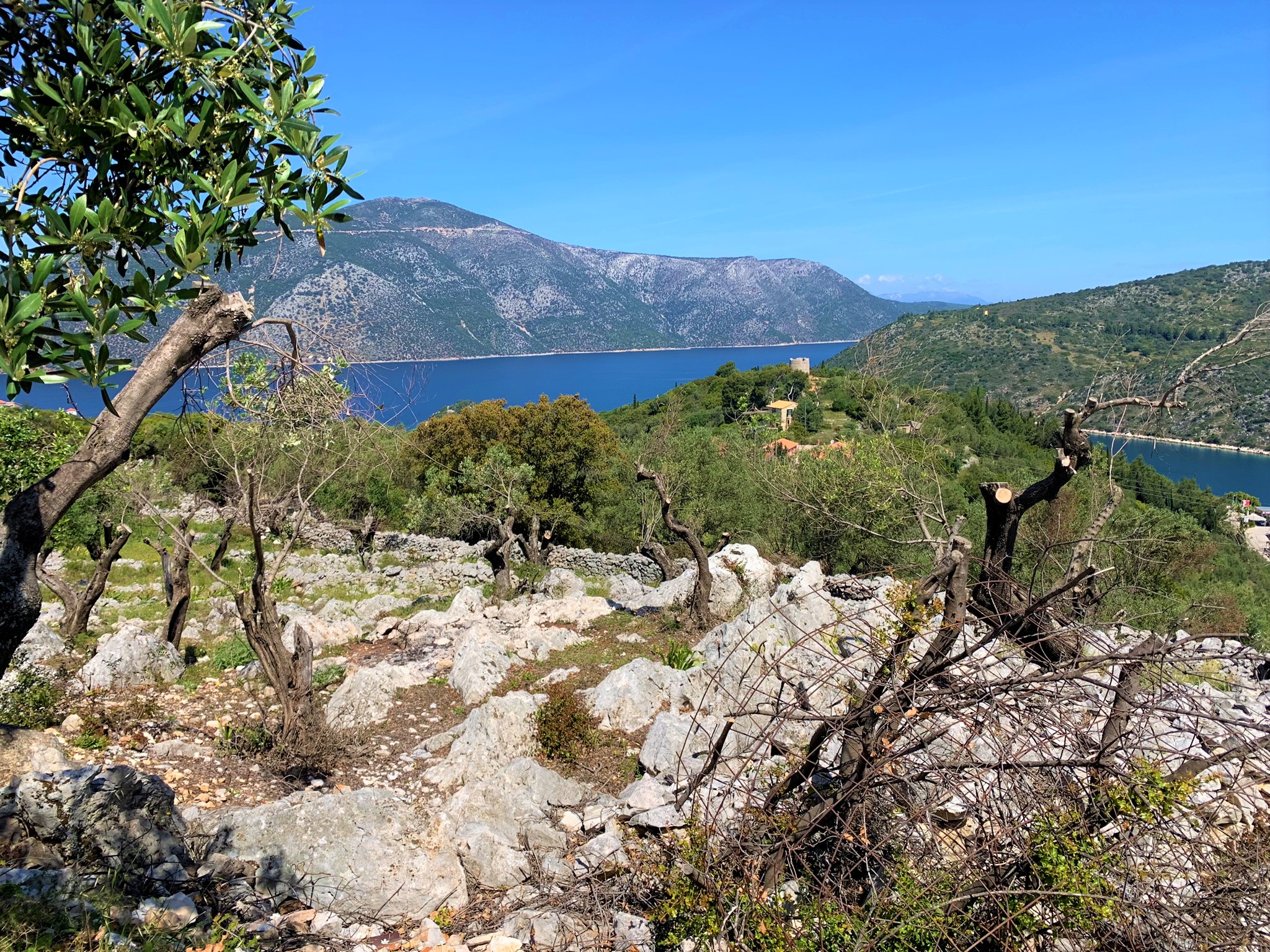 Views from land for sale on Ithaca Greece, Vathi