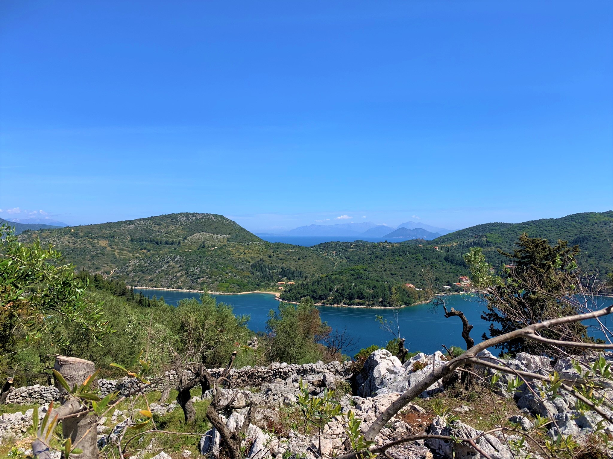Views from land for sale on Ithaca Greece, Vathi