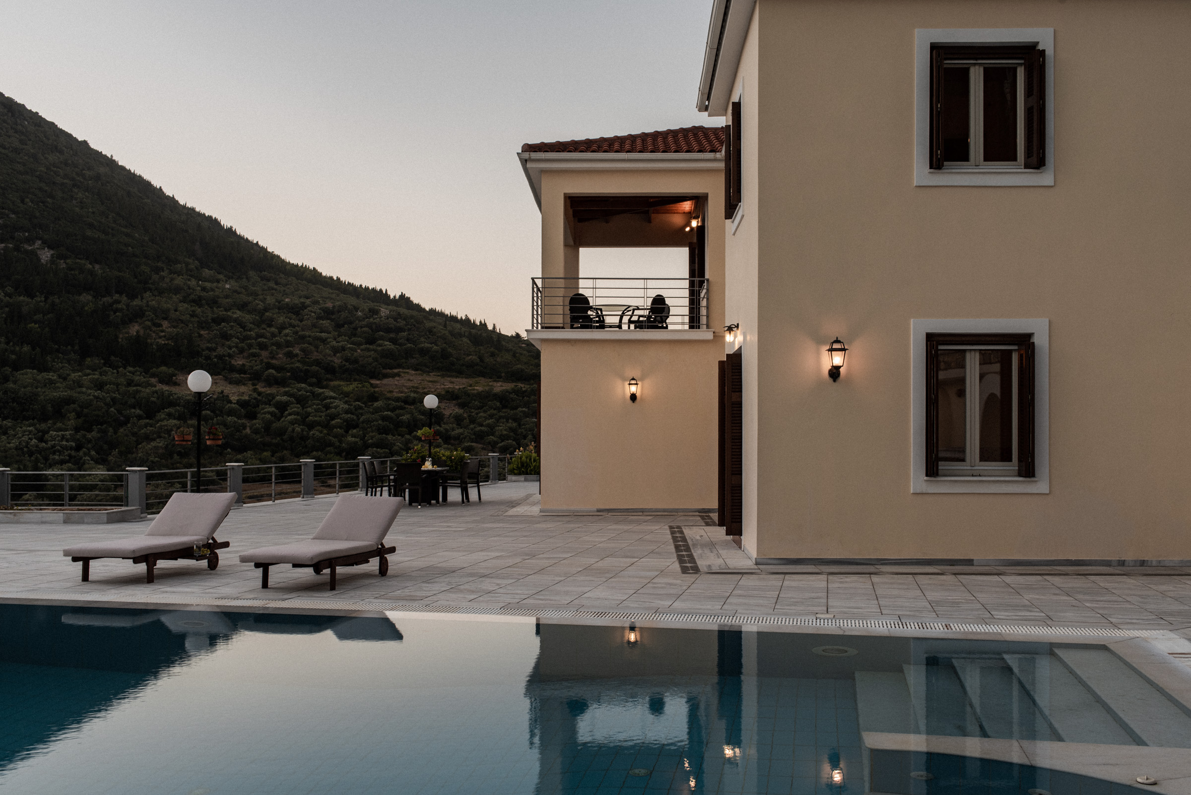 Swimming pool of villa for rent on Ithaca Greece, Stavros