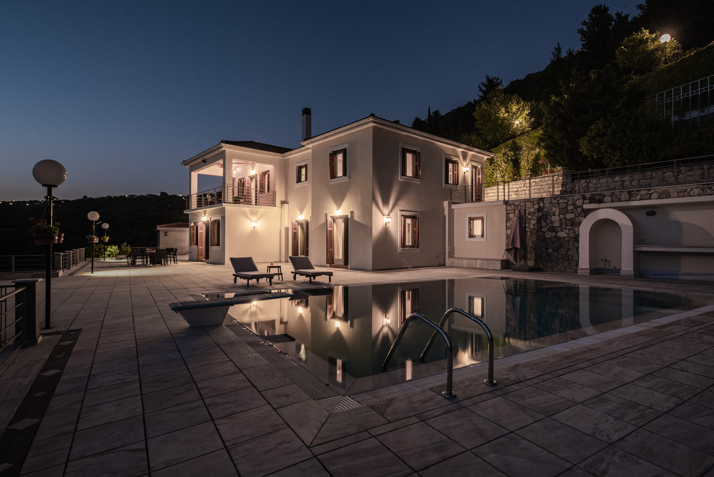 Swimming pool of villa for rent on Ithaca Greece, Stavros