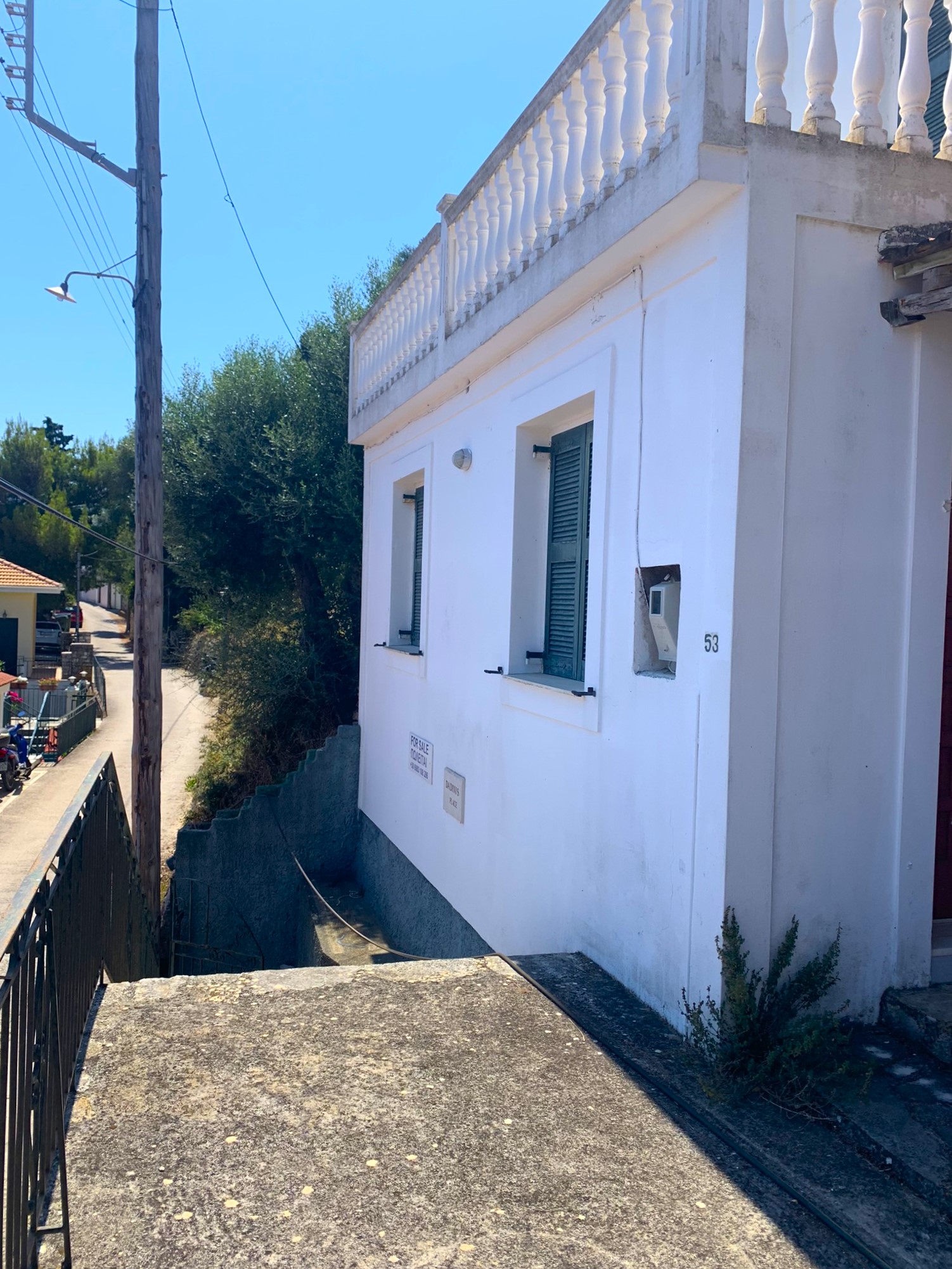 Exterior of house for sale on Ithaca Greece, Kioni