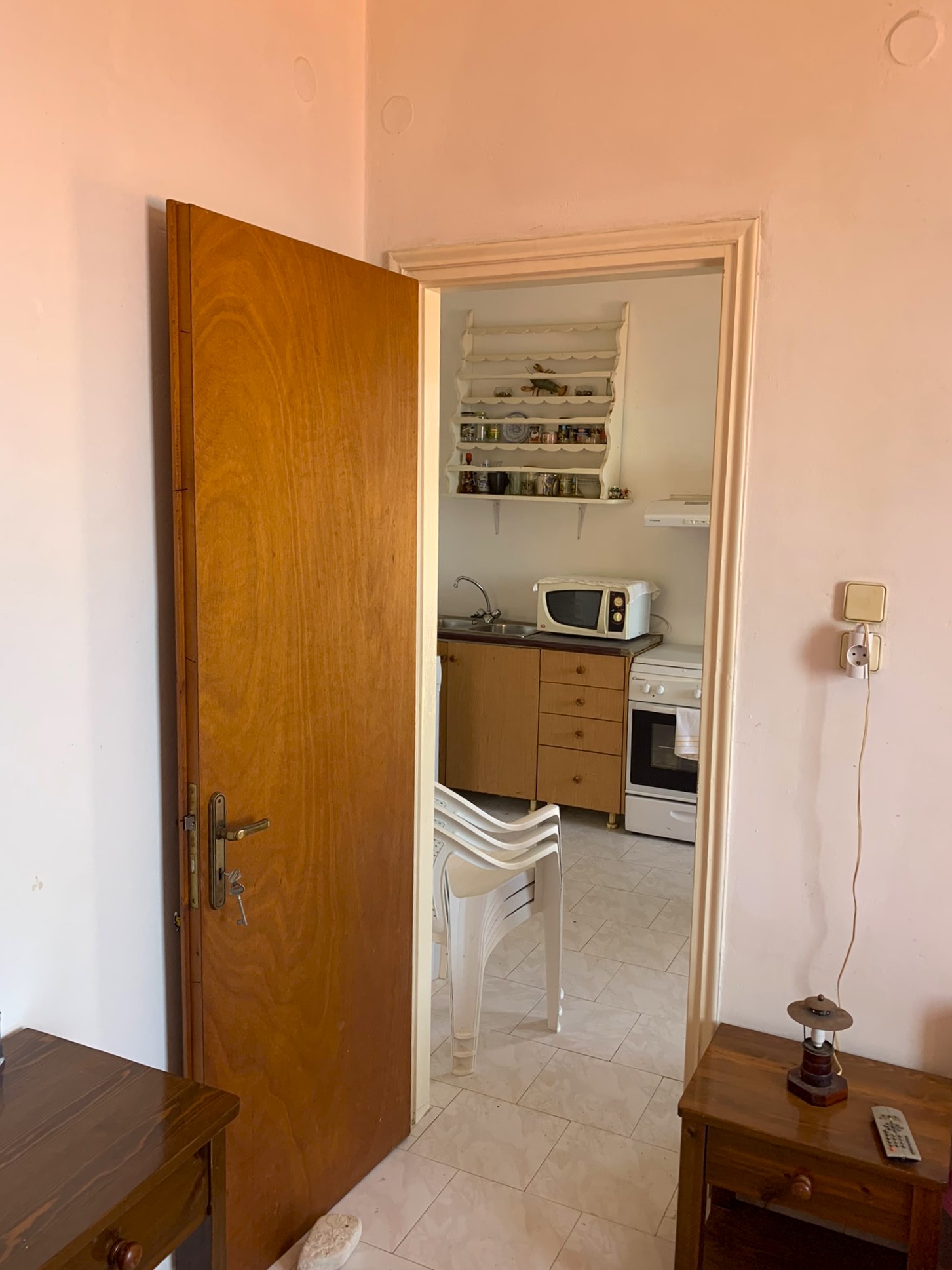 Kitchen area of house for sale on Ithaca Greece, Kioni